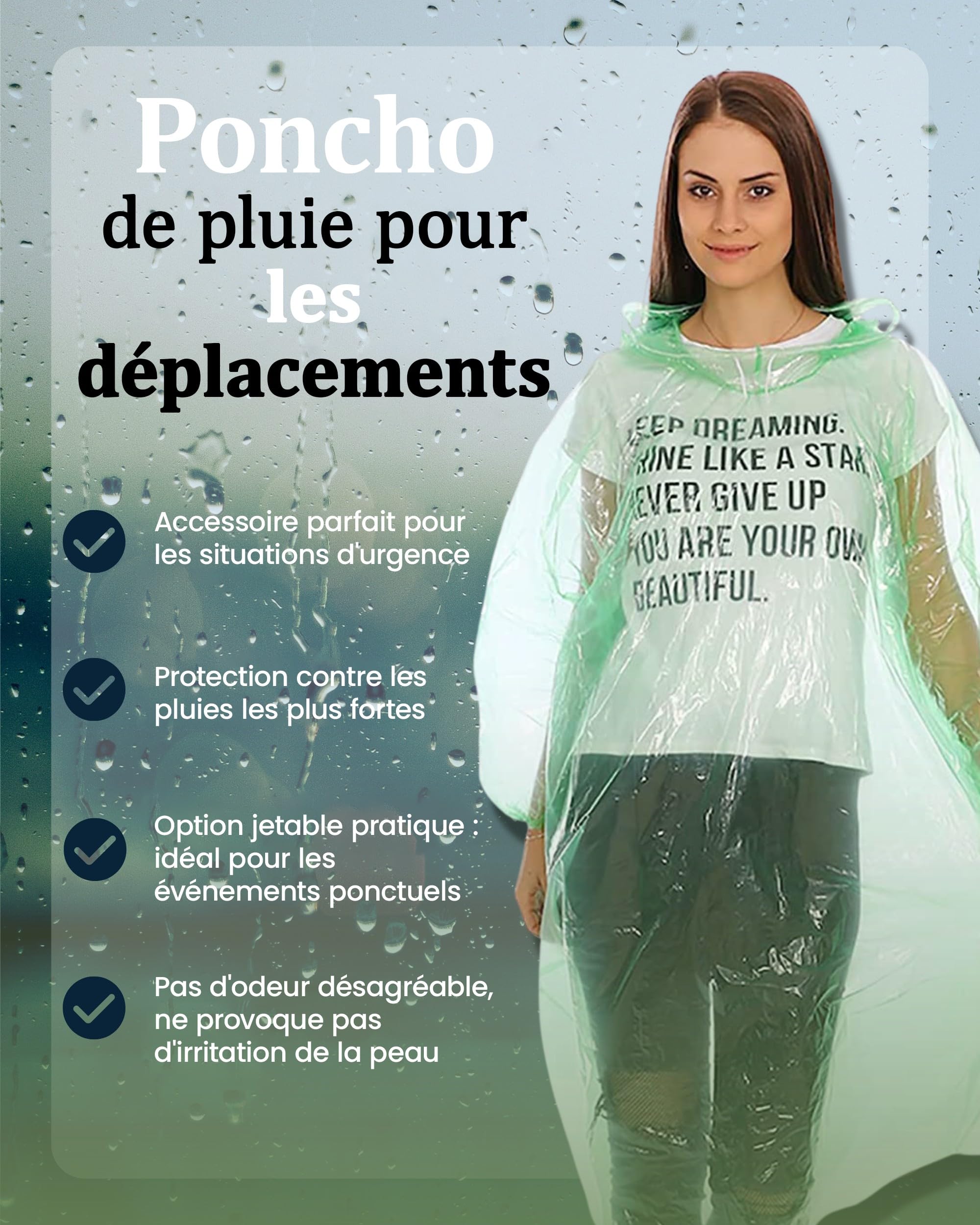 REDSTAR Waterproof Rain Ponchos Family Pack - Disposable Rain Poncho Adult Waterproof Raincoat Women and Men - Emergency Raincoat Travel and Festival Accessories - Multicolour
