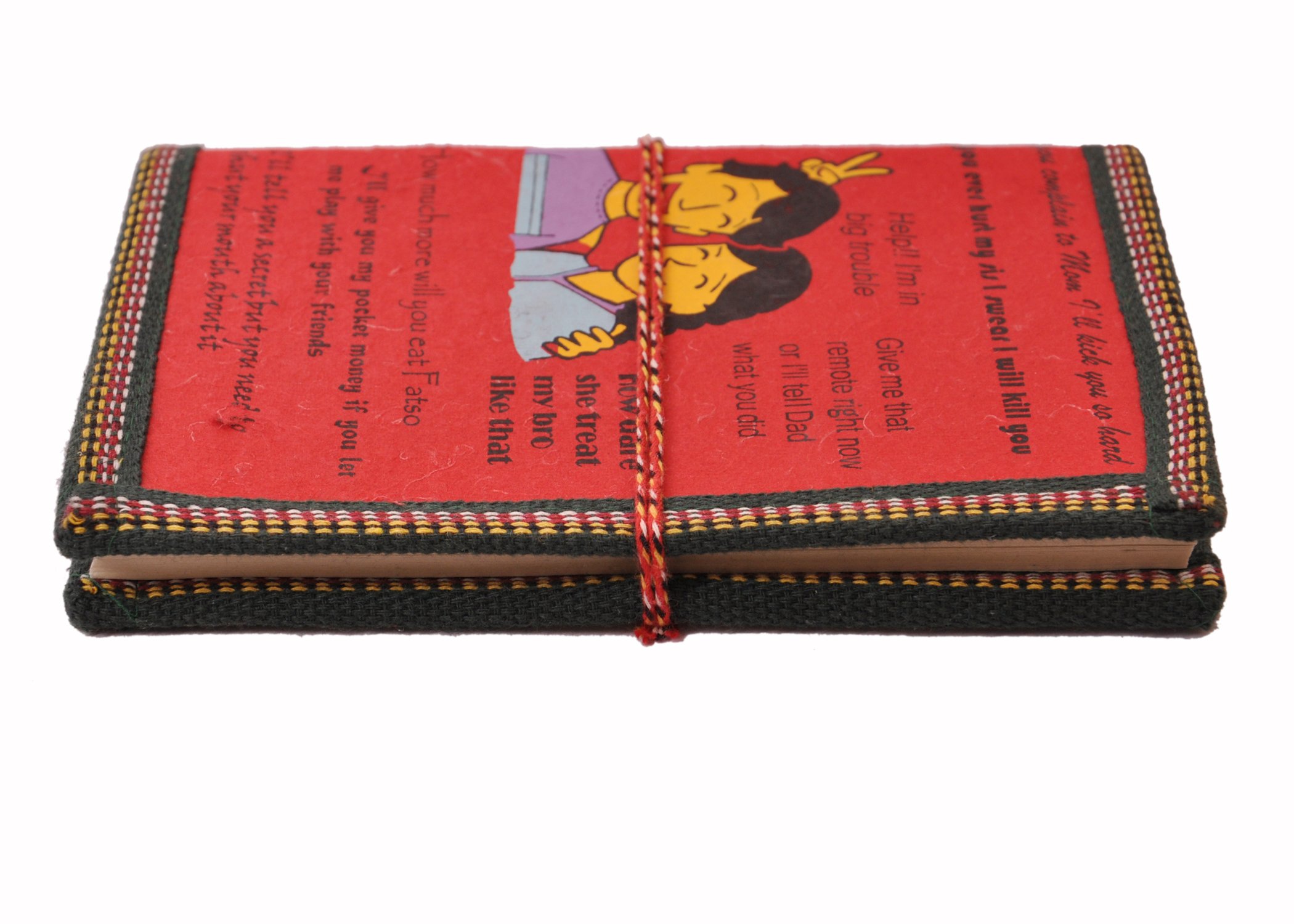 Purpledip Handmade Paper Journal 'Remember The Time': Vintage Diary Notebook With Thread Closure; Memorable Gift For Sister Brother (11368) - Image 2