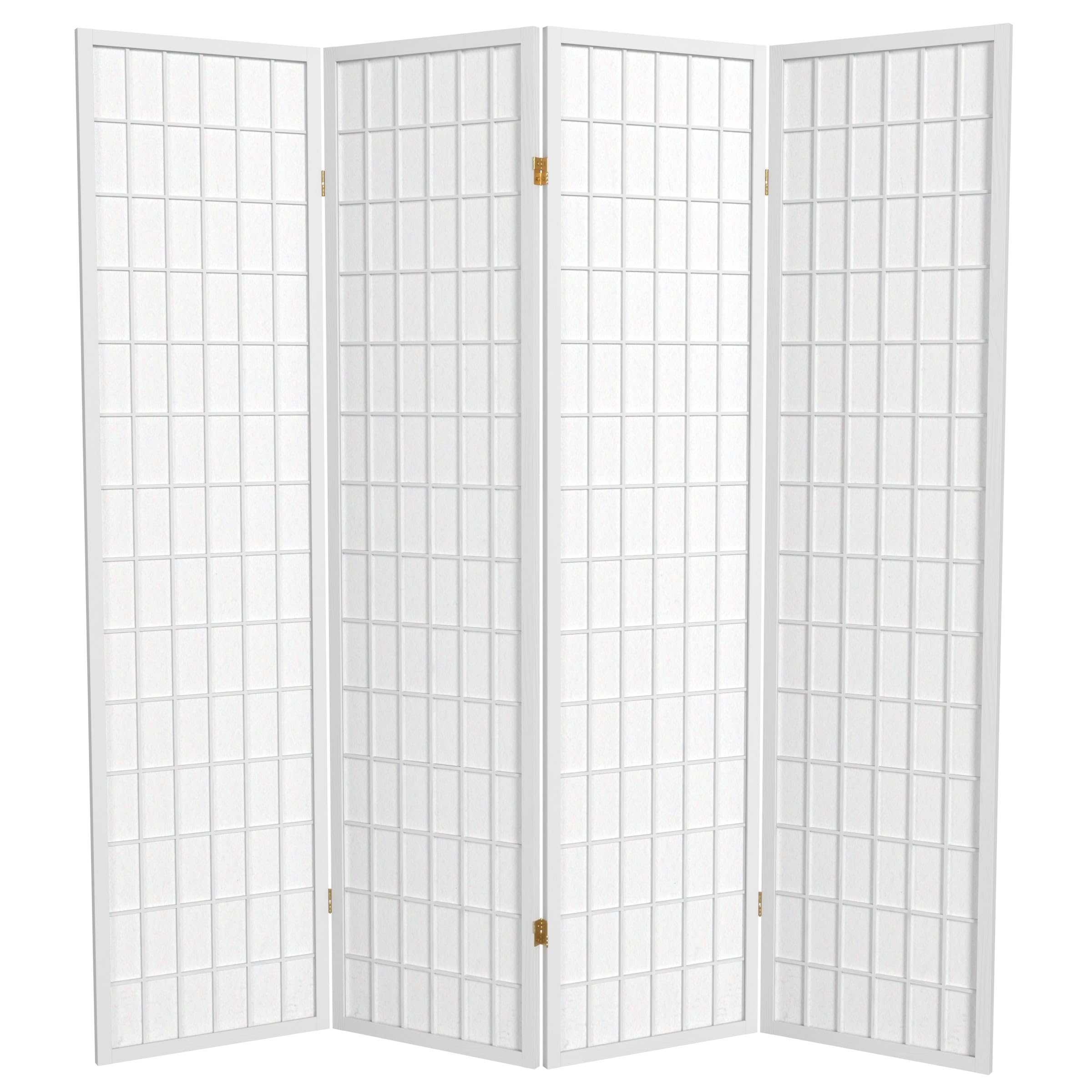 red lantern 6 ft. tall window pane shoji screen-white-4 panels room divider