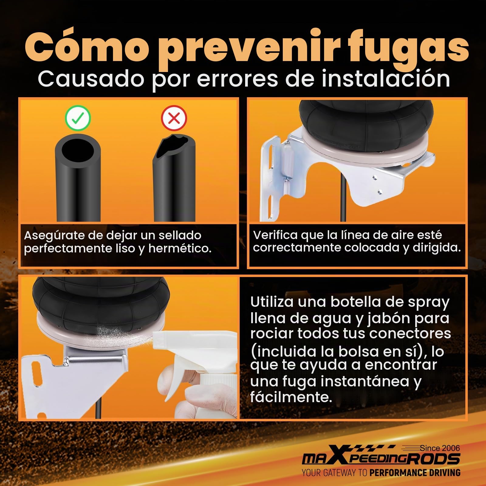 maXpeedingrods 2x Suspensión para Mercedes Sprinter 2006‑2020 | 12v Compresor, Monte Simple Trasero, TraccióN Tras./Del., Tubo 12m, ManóMetro Simple