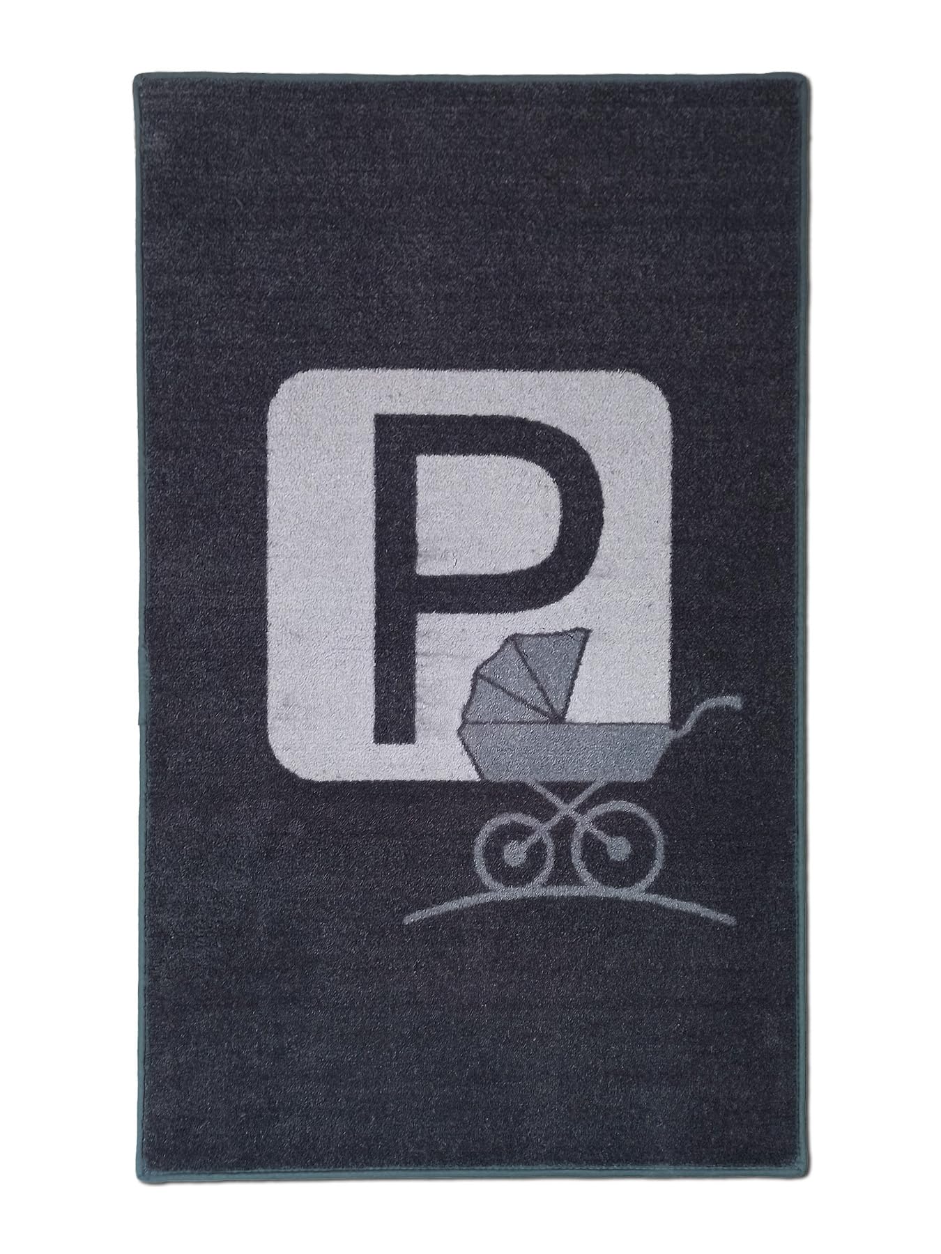 Schmutz-Unterlage für Kinderwagen & Buggy, waschbarer Funktionsteppich, stark saugende Mikrofaser, 67x110cm grau