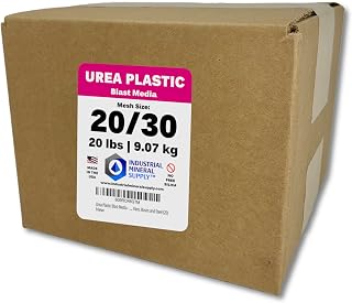 Urea Plastic Blast Media - Mesh Size 20/30 - Plastic Abrasive for Stripping Paint and Removing Coatings from Cars, Aircraft, Trucks, Trailers, Trains, Vans, Buses and Steel (20)