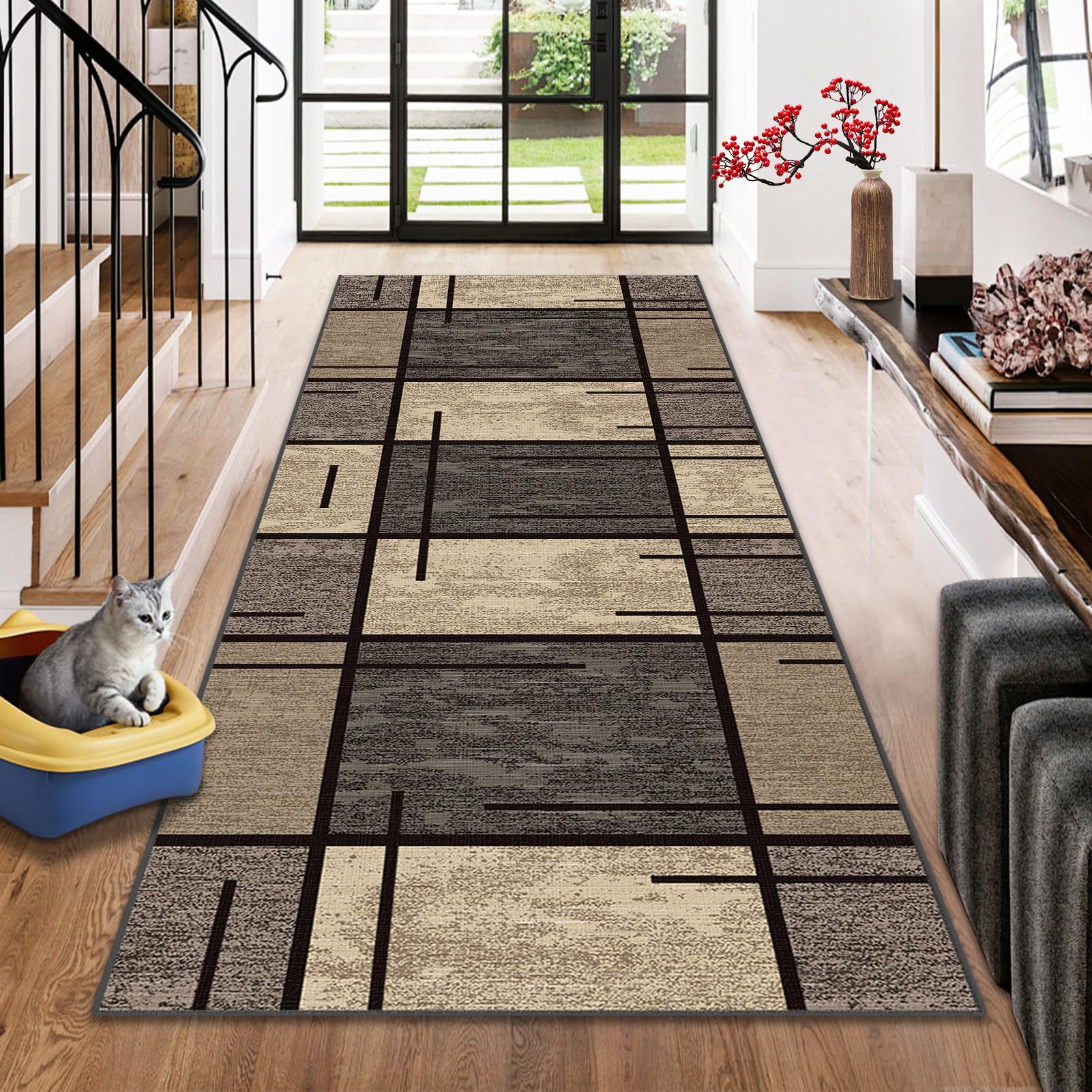 Extra Long Runner Rugs for Hallway Non Slip Carpet Absorbent Runner Rug Carpet Runners for Kitchen Hallway Runner Kitchen Rug Entrance Large Stair Runner Rug Machine Washable Door Mat 50 x 400 cm โ image 1