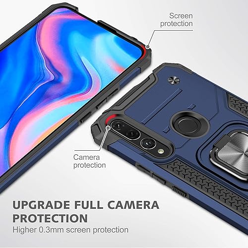 Miniatura 7 de Asuwish Funda compatible con Huawei Y9 Prime 2019 y protector de pantalla de vidrio templado, soporte de anillo celular con soporte para teléfono