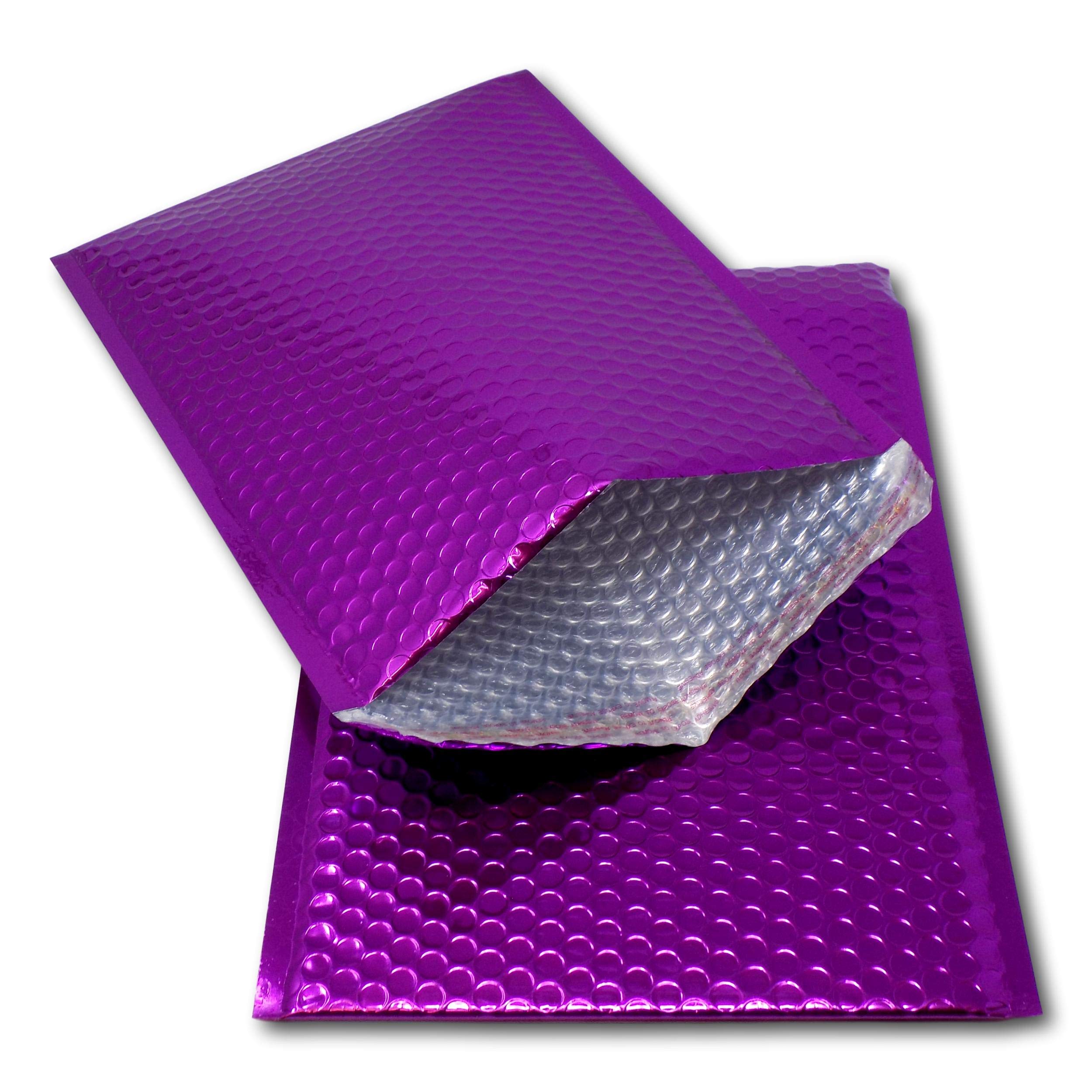 EPOSGEAR 25 Purple Shiny Metallic Foil Bubble Padded Bag Mailing Envelopes - Perfect for Marketing, Promotions or and Alternative to Gift wrap (A3 / C3-450mm x 320mm)
