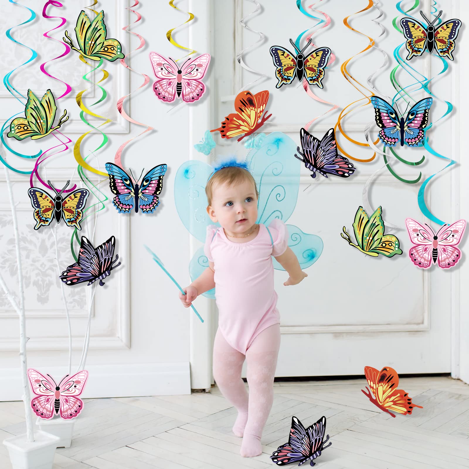 48 Pieces Hanging Swirl Decorations - Mixed Color Party Streamers For Graduation, Birthday & Halloween