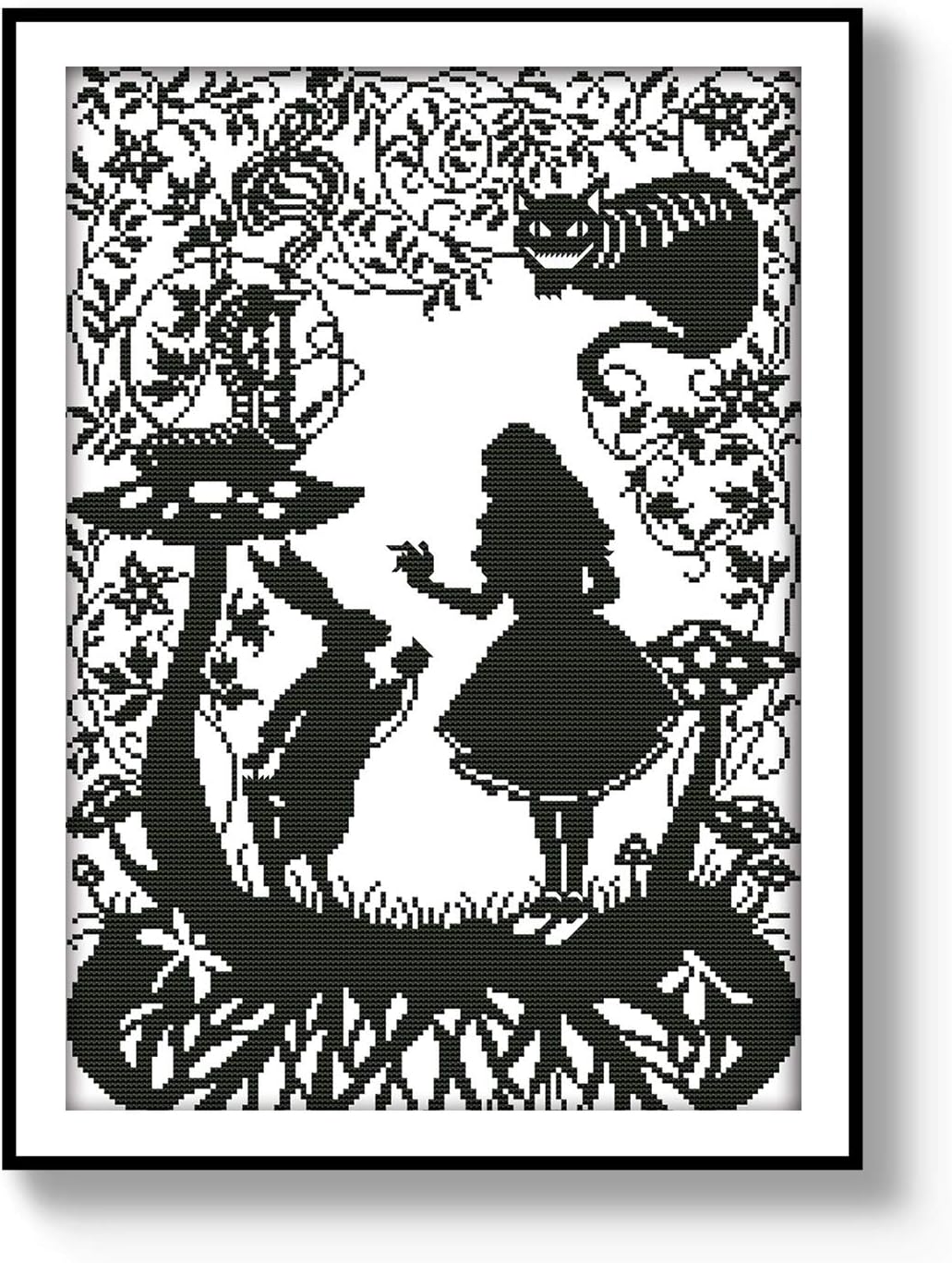 ITSTITCH Printed Cross Stitch Kits for Adults 11CT 17x22 in DIY Embroidery Starter Kits Easy Patterns Embroidery for Girls Crafts DMC Stamped Supplies Needlework Fairy Tales Cat Rabbit Princess