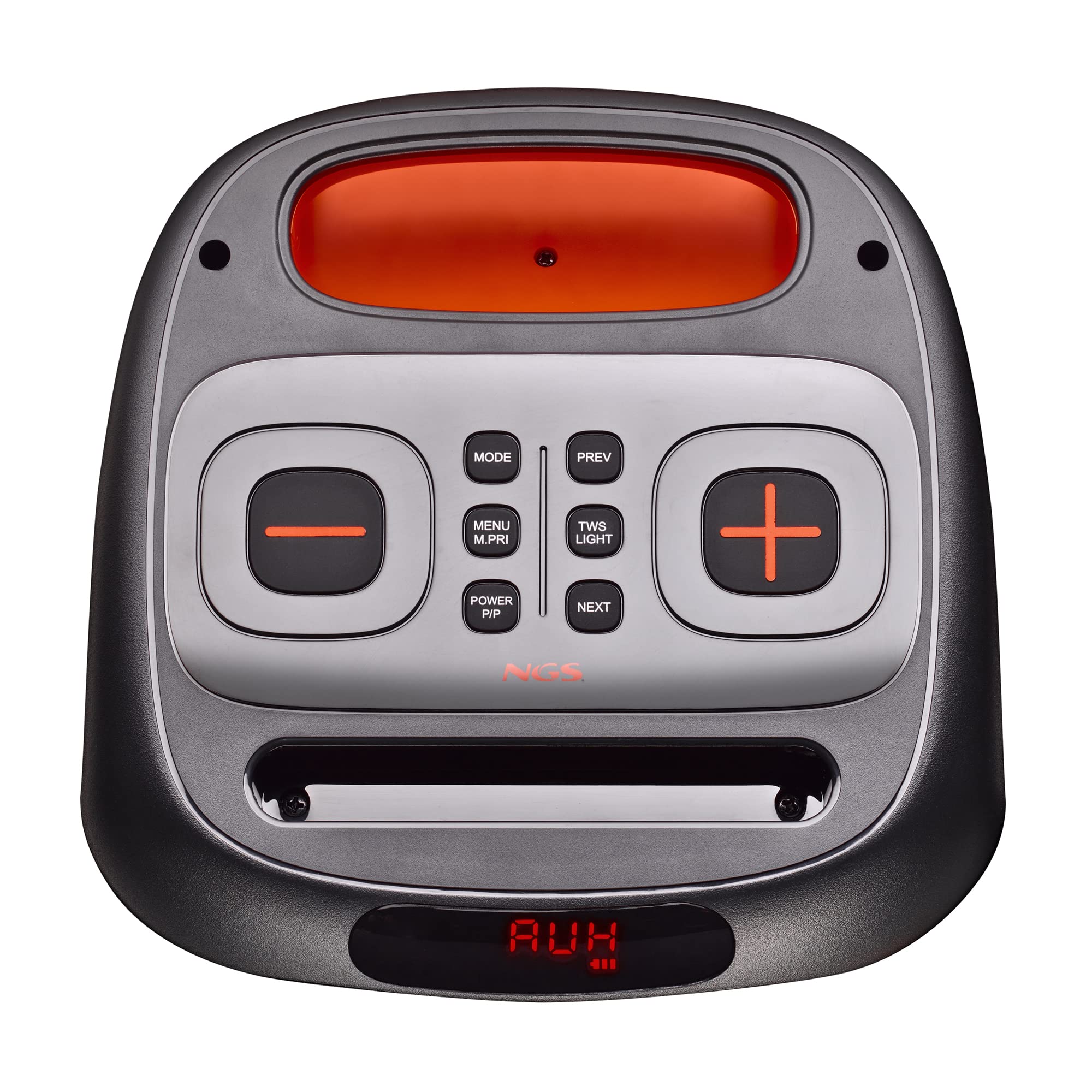 NGS Wild Swag - Enceinte Puissante, Enceite Portable Compatible avec la Technologie Bluetooth 5.0, True Wireless Stereo, Lumières et Écran LED, Entrée USB, Audio TF et Auxiliaire, 24x23x30 cm, 80 W