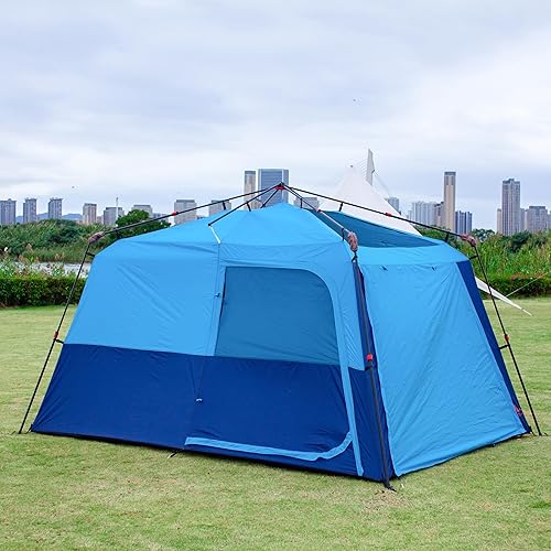 Miniatura 8 de KTT Large Tent 6-8 Person,Family Cabin Tents,Instant,2 Rooms,3 Doors and 3 Windows with Mesh,Straight Wall,Waterproof,Double Layer,Big Tent for