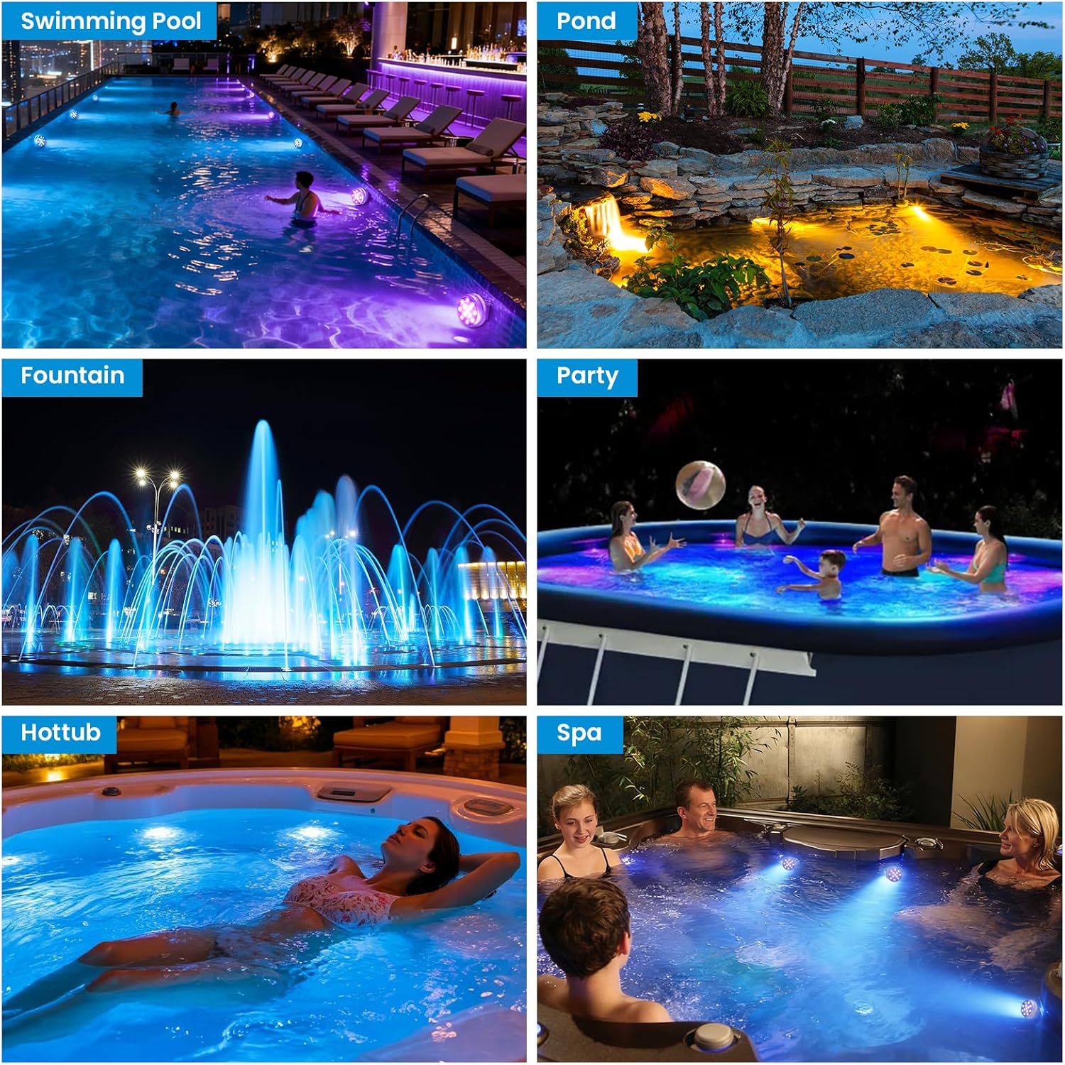 LOFTEK Submersible LED Lights with Remote, 13 LED Pool Lights for Inground Above Ground Pool, IP68 Waterproof 16 Color Changing Underwater Light for Ponds, Hot Tub, Bath, Battery Operated (4 Packs)