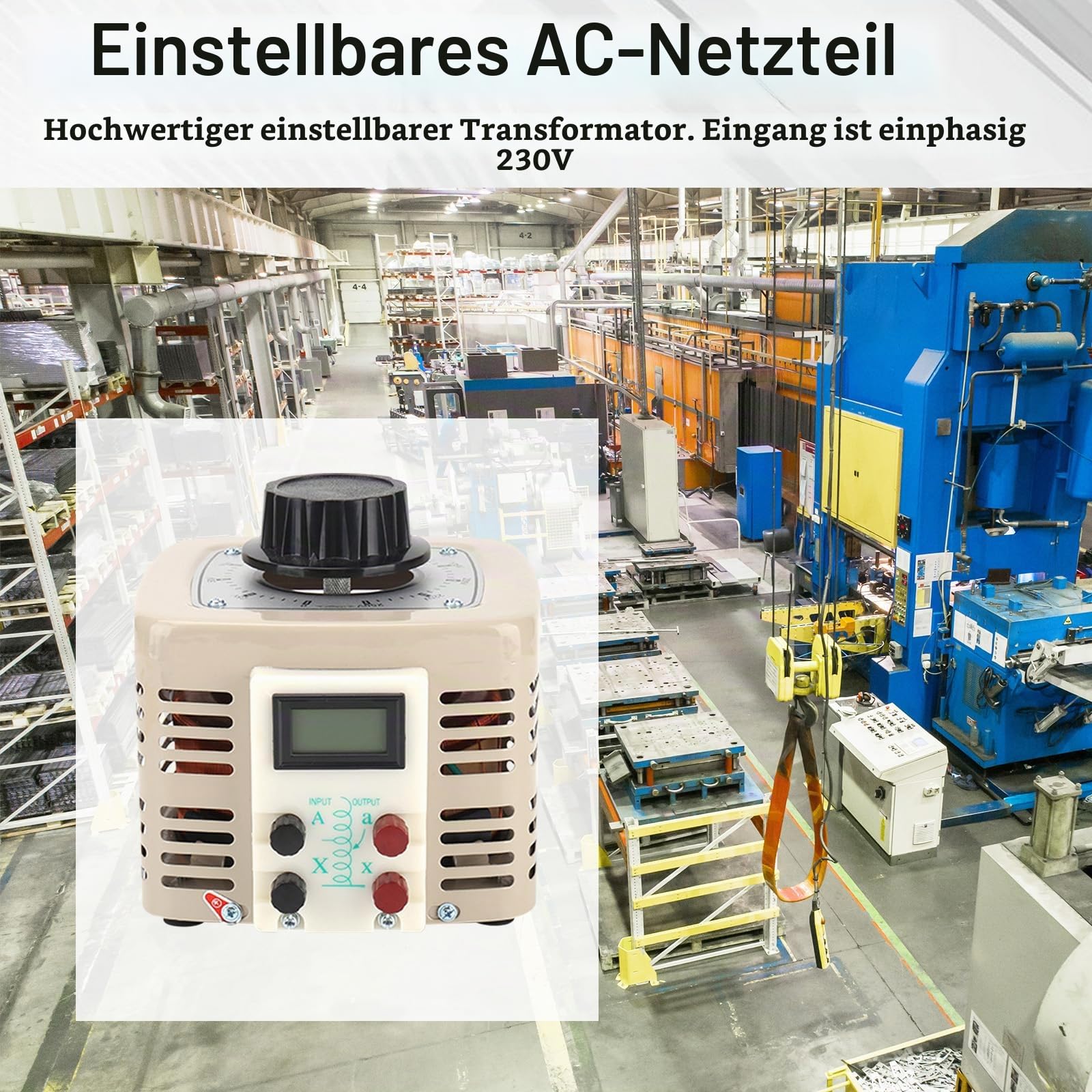 1000W Ringkerntransformator, Stelltrafo Regeltrafo 0-250V Einstellbar 230V Eingang 4A Spartrafo Ringkerntrafo Trafo regelbar Stelltransformator Stelltrafo