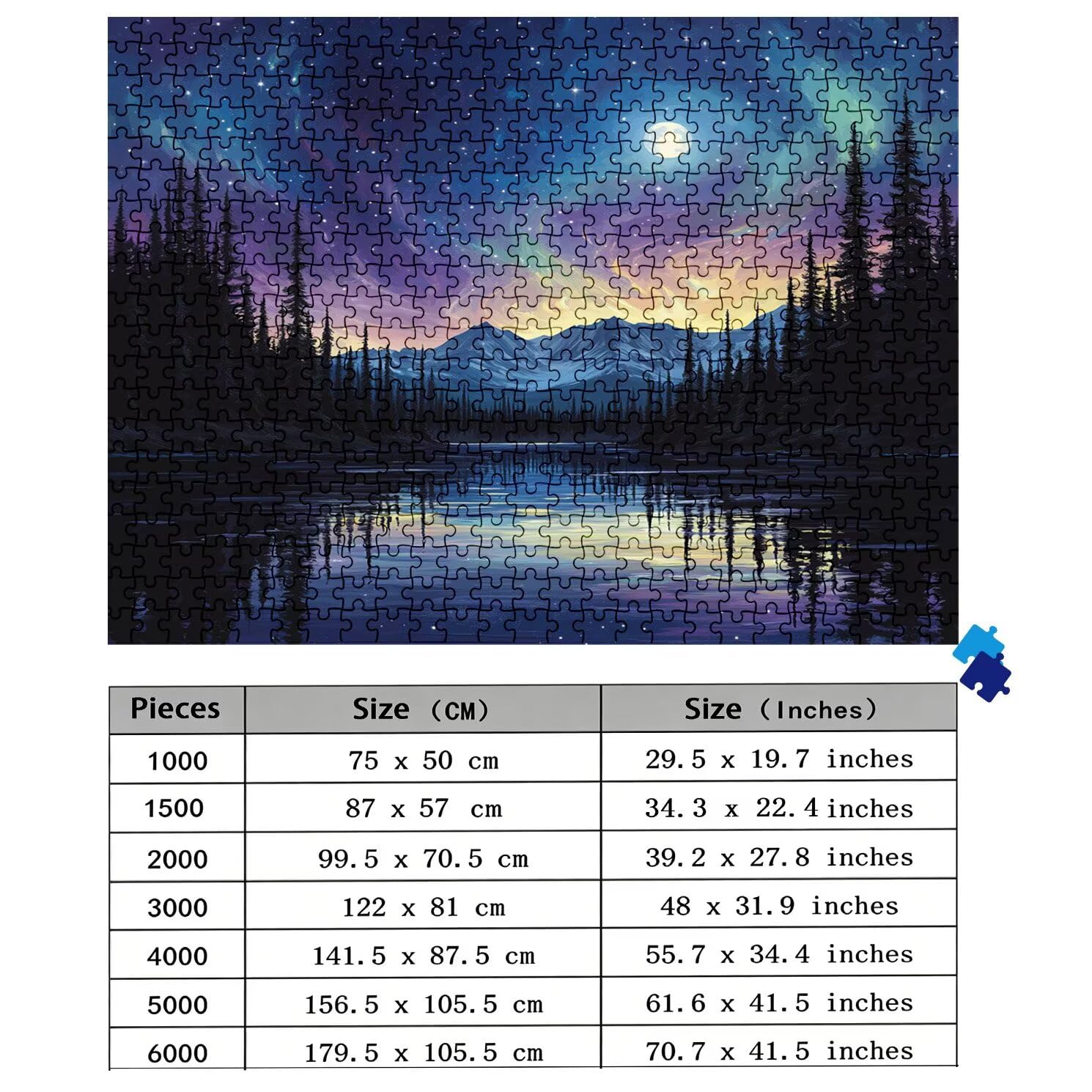 Aurora Bosque Puzzle 1500 Piezas Adultos, Rompecabezas con Letras en la Parte Posterior - Piezas Que Encajan Perfectamente, Reto de Concentración, Regalo para Mujer y Decor Hogar, 87 x 57 cm w0-345