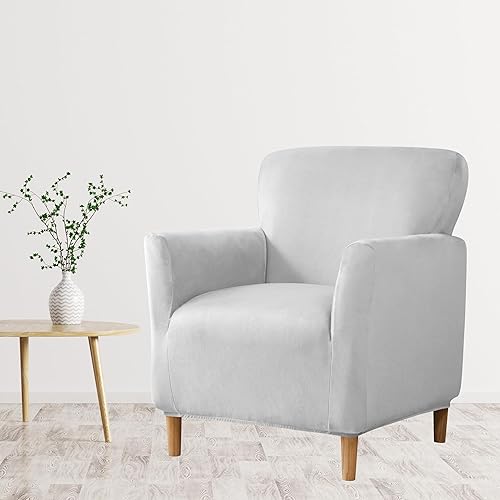 LIPOR Fundas para sillón modernas de terciopelo elástico de mediados de siglo, funda suave para silla de club con brazos, protector de muebles para