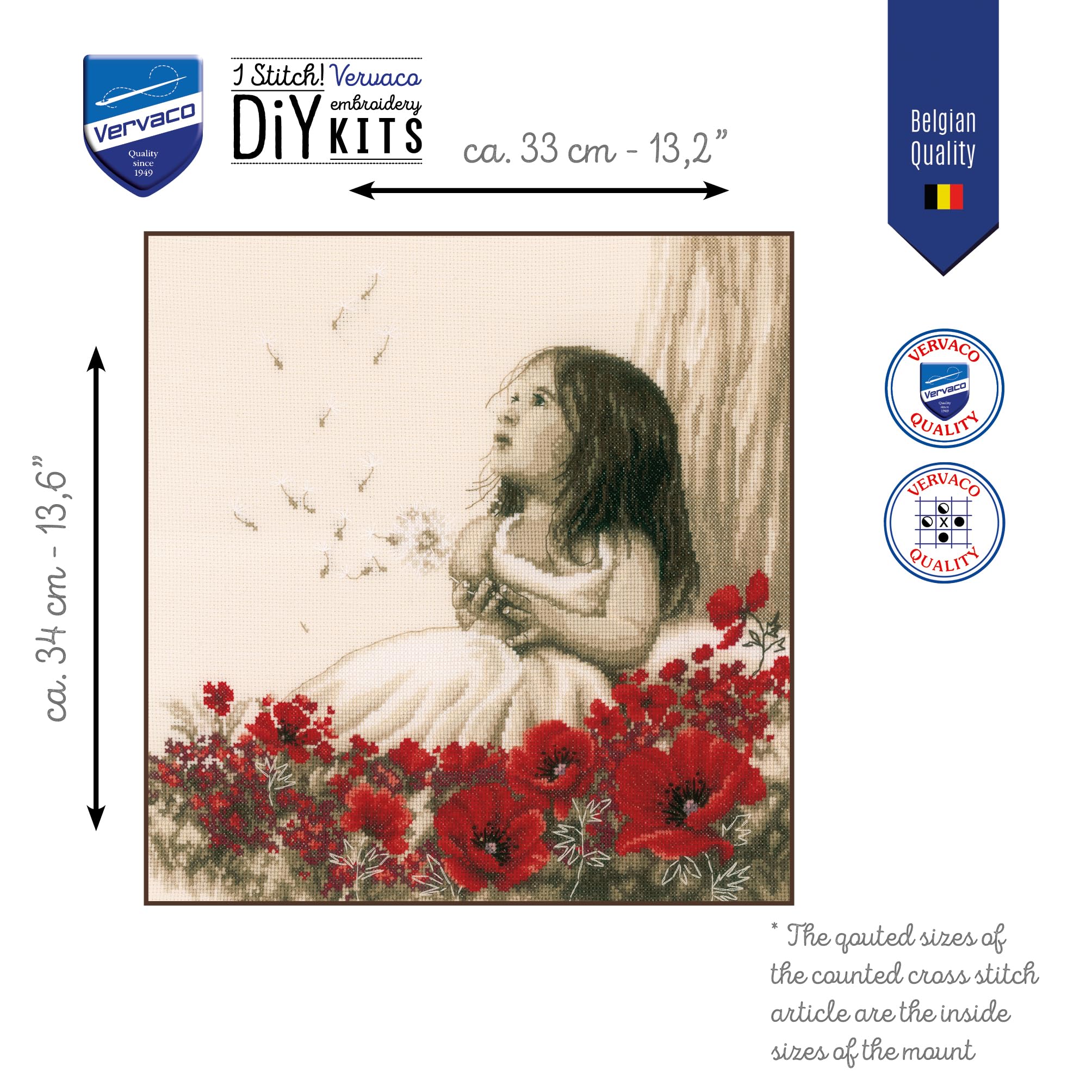 Amazon.com: Vervaco Counted Cross Stitch Kit, 13,2 x 13,6 inch