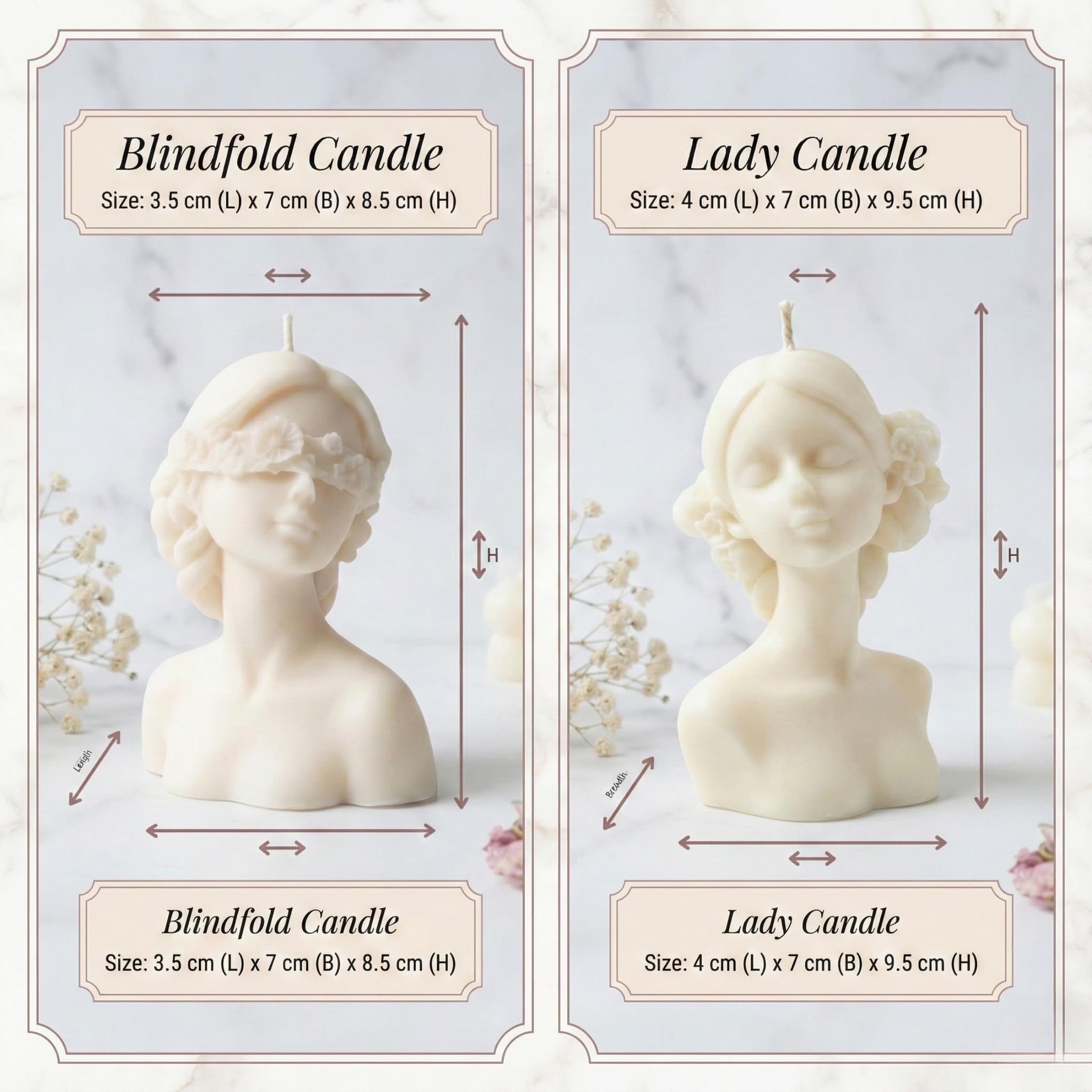 SERAAF Pinterest Finds Aesthetic Scented Candles for Decoration, Blindfold Girl Soy Wax Candle, Best for Room Decor, Gifting, Pack of 2 1