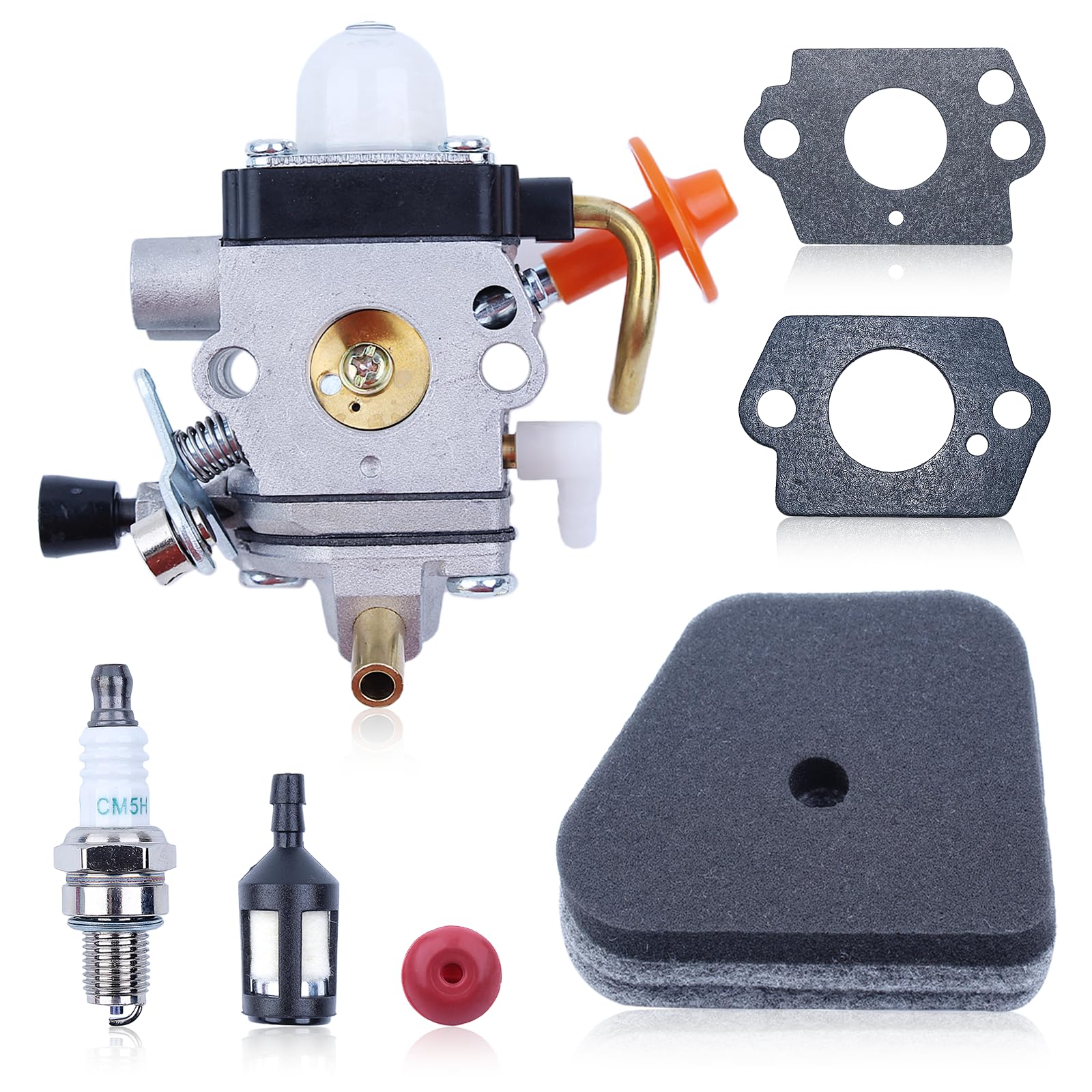 Carburateur pour Stihl FS87 FS90 FS100 FS110 FS130 HL95 HT100 HT101 KM90 KM100 KM110 SP90 Débroussailleuse Tondeuse Séries avec Bougie d'Allumage Filtre à Air Filtre à l'huile 41801200607