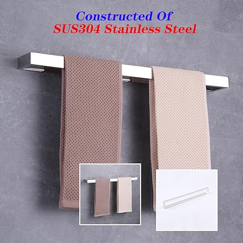 Miniatura 3 de GERZWY Toallero de baño de 24 pulgadas, de acero inoxidable, estilo contemporáneo, montaje en pared, acabado pulido HG1701(60)-JG