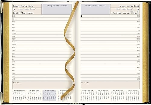 Miniatura 3 de Brownline Planificador diario ejecutivo 2024, libro de citas, 12 meses, enero a diciembre, encuadernación cosida, 7.125 x 4.875 pulgadas, trilingüe,