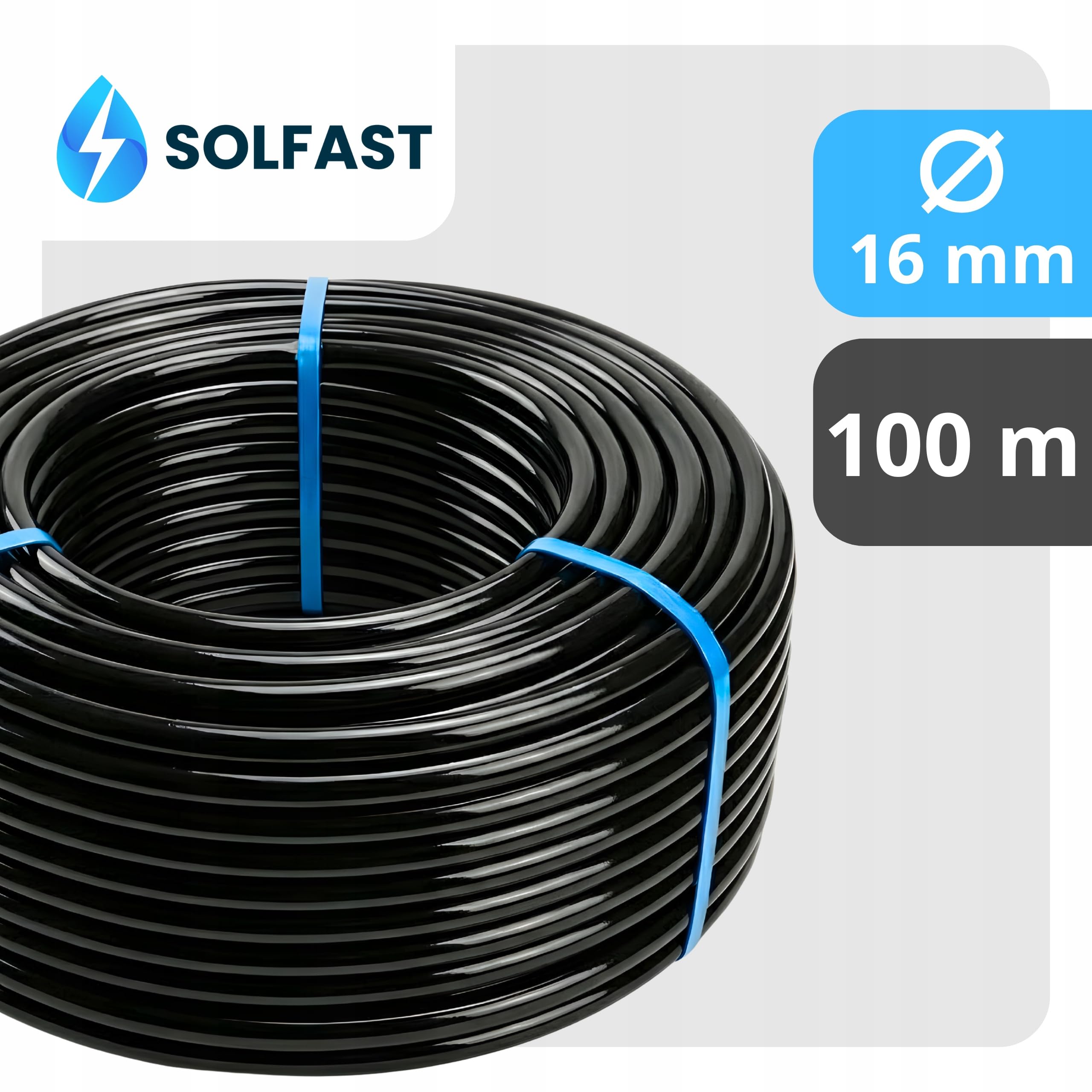 Tubo PE 16mm 100m PN4 - Tubo di irrigazione senza fori, linea di alimentazione per sistema di irrigazione a goccia