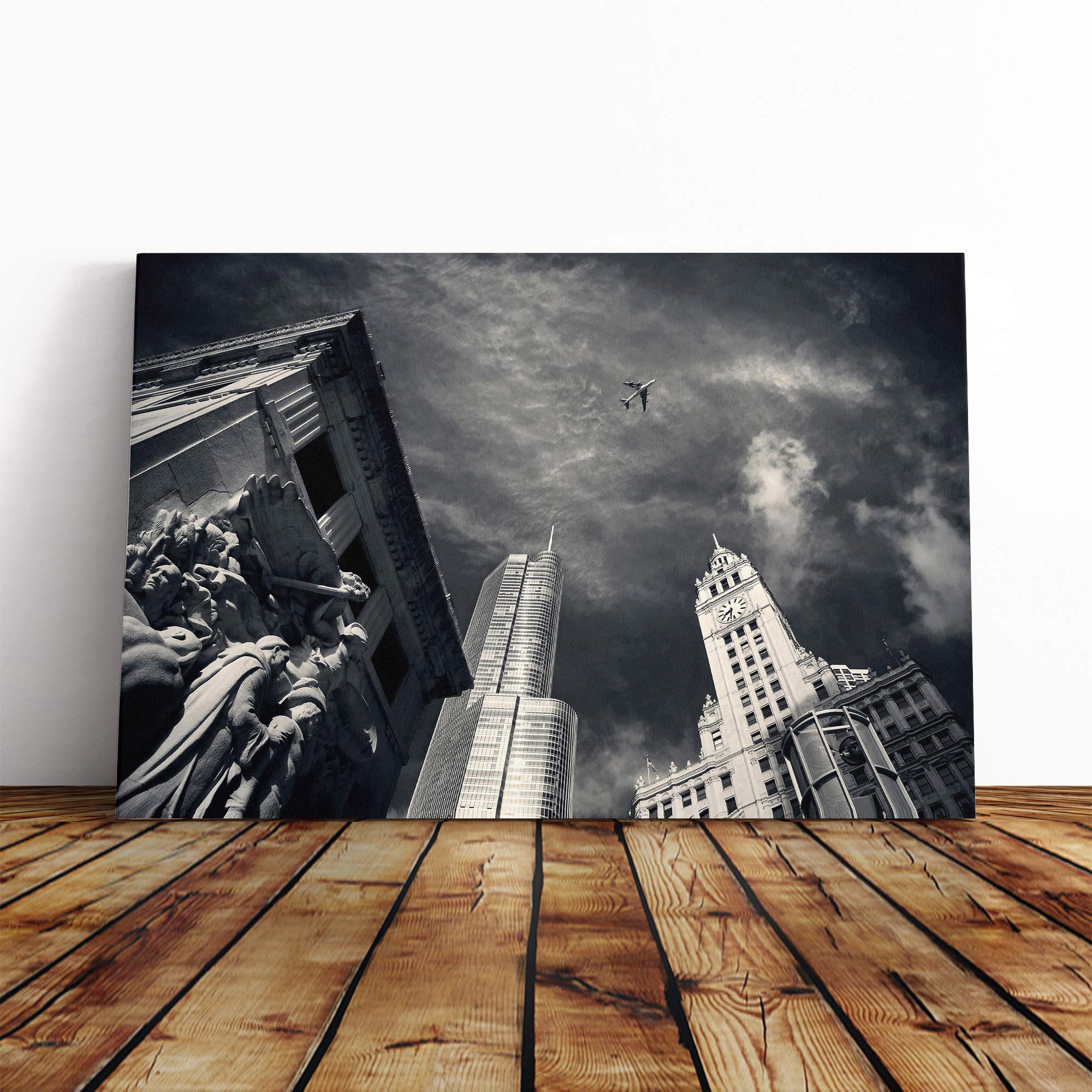 Chicago USA Canvas Print | Gallery Wrapped 30mm Frame Wall Art | 30x20 inches | Ready to Hang | Modern Picture | Living Room Bedroom Lounge Office