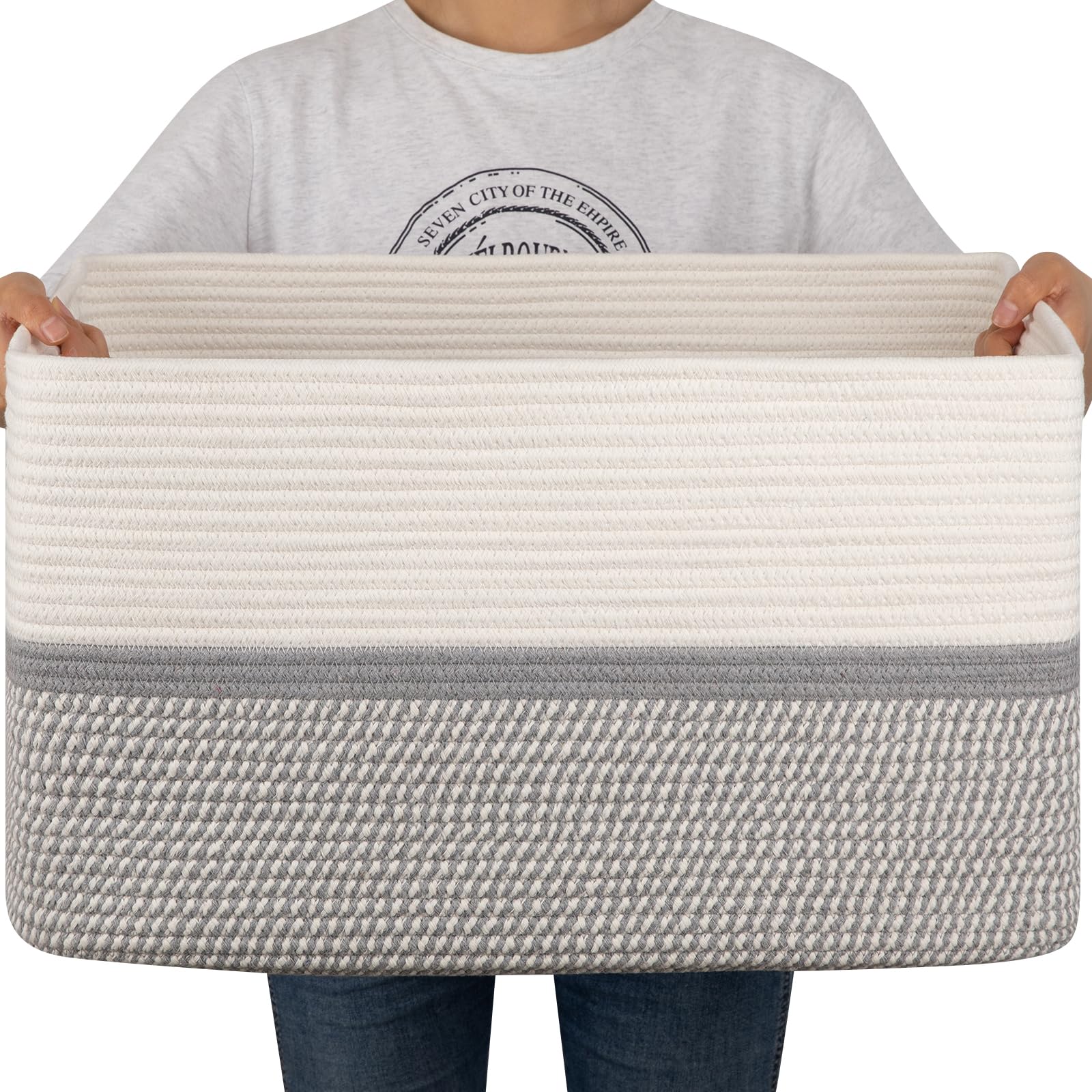 Large Cotton Blanket Basket - Dog Toy Storage -11 Large Cotton Blanket Basket - Dog Toy Storage -11