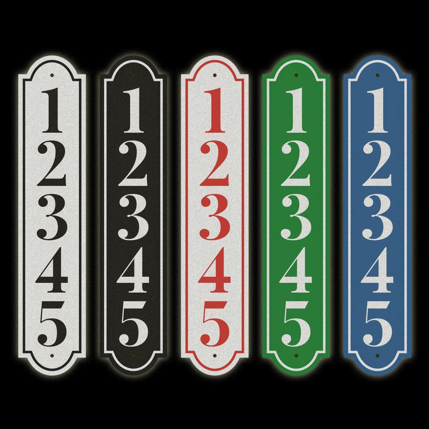 Reflective House Address Sign, Mailbox Post Sign, Reflective Modern House Numbers Address Signs, Mailbox Numbers for Outside, Vertical Plaque, Multiple Color (S01)
