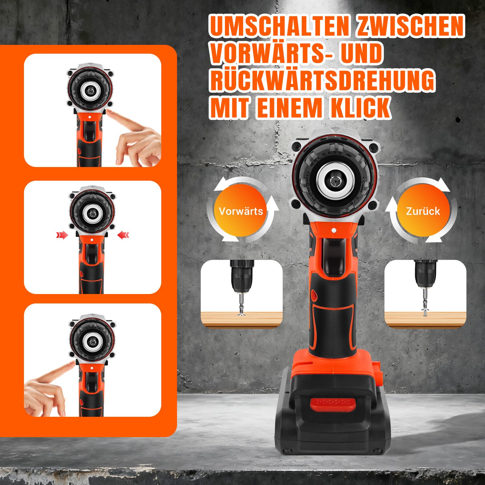 Akkuschrauber Set Schlagbohrschrauber Bohrmaschine mit Ladegerät/Akkus, Akkuschrauber Mini Bohrer SET Bits Schraubendreher Batterie Bohr Maschine
