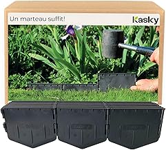 Easy Install Plastic Garden Edging - One Hammer Sufficient - No Digging Trenches - Flexible Heavy Duty Lawn Edging for Outdoor Landscaping - 7ft