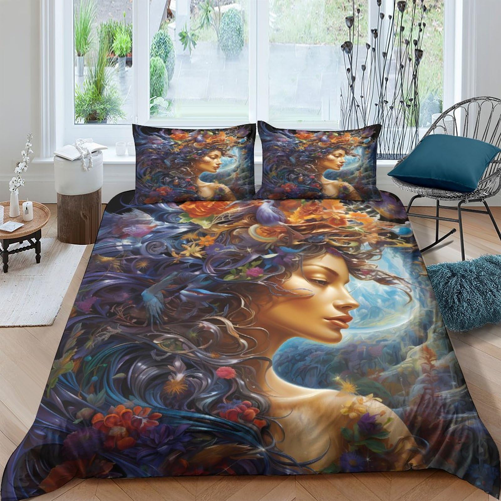 Housses de couettes 3D imprimé papillons parure de lit microfibre