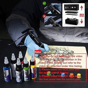 Pen　tattoo machine set　刺青 Amazon.com: Tattoo Kit, Wormhole Tattoo Machine Kit Tattoo