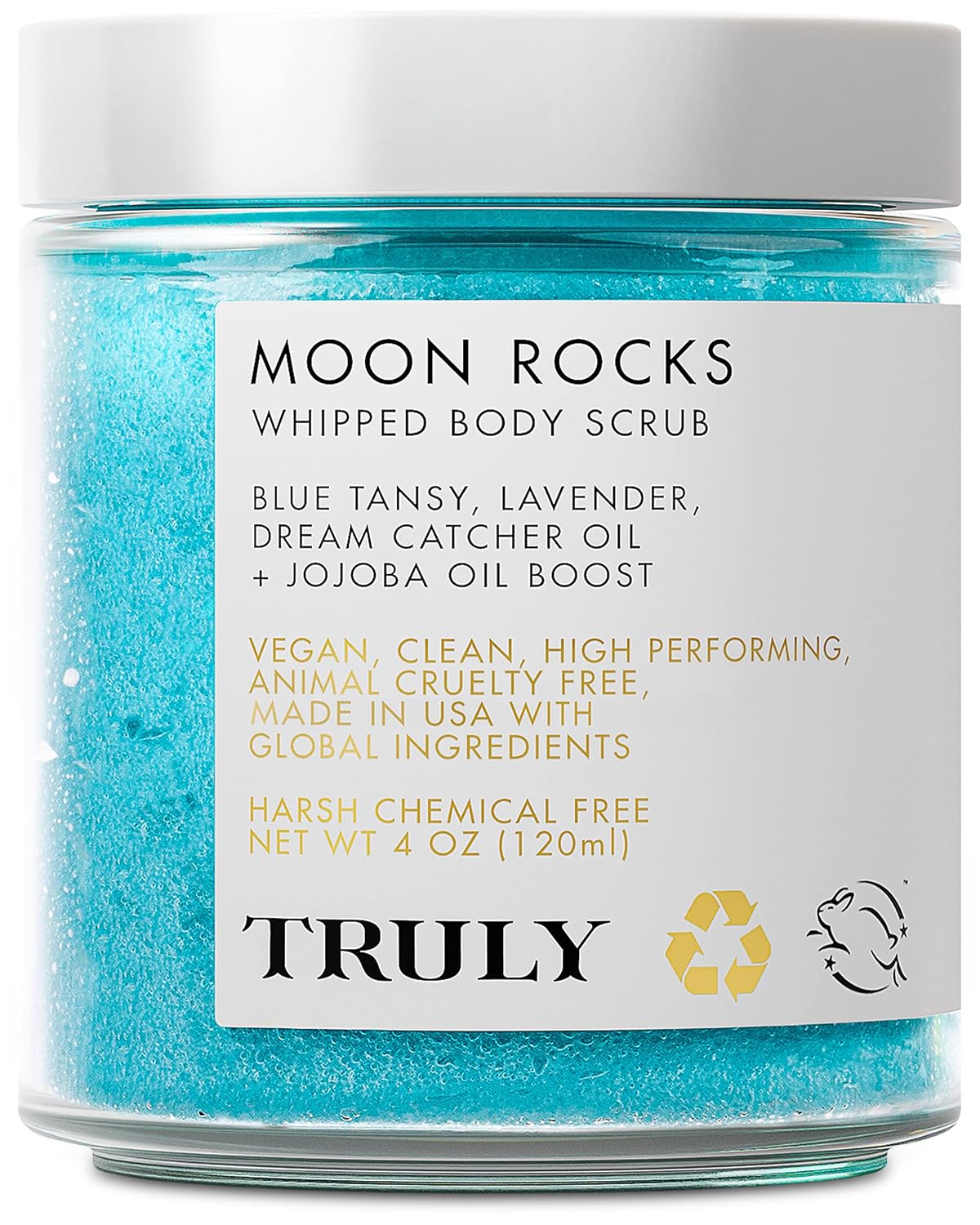 Truly Beauty Moon Rocks Sugar Scrub - Gentle and Fluffy Body Scrubs for Women Exfoliation, Natural Body Scrub - Body Exfoliating Scrub with Vitamin E and Essential Antioxidants.