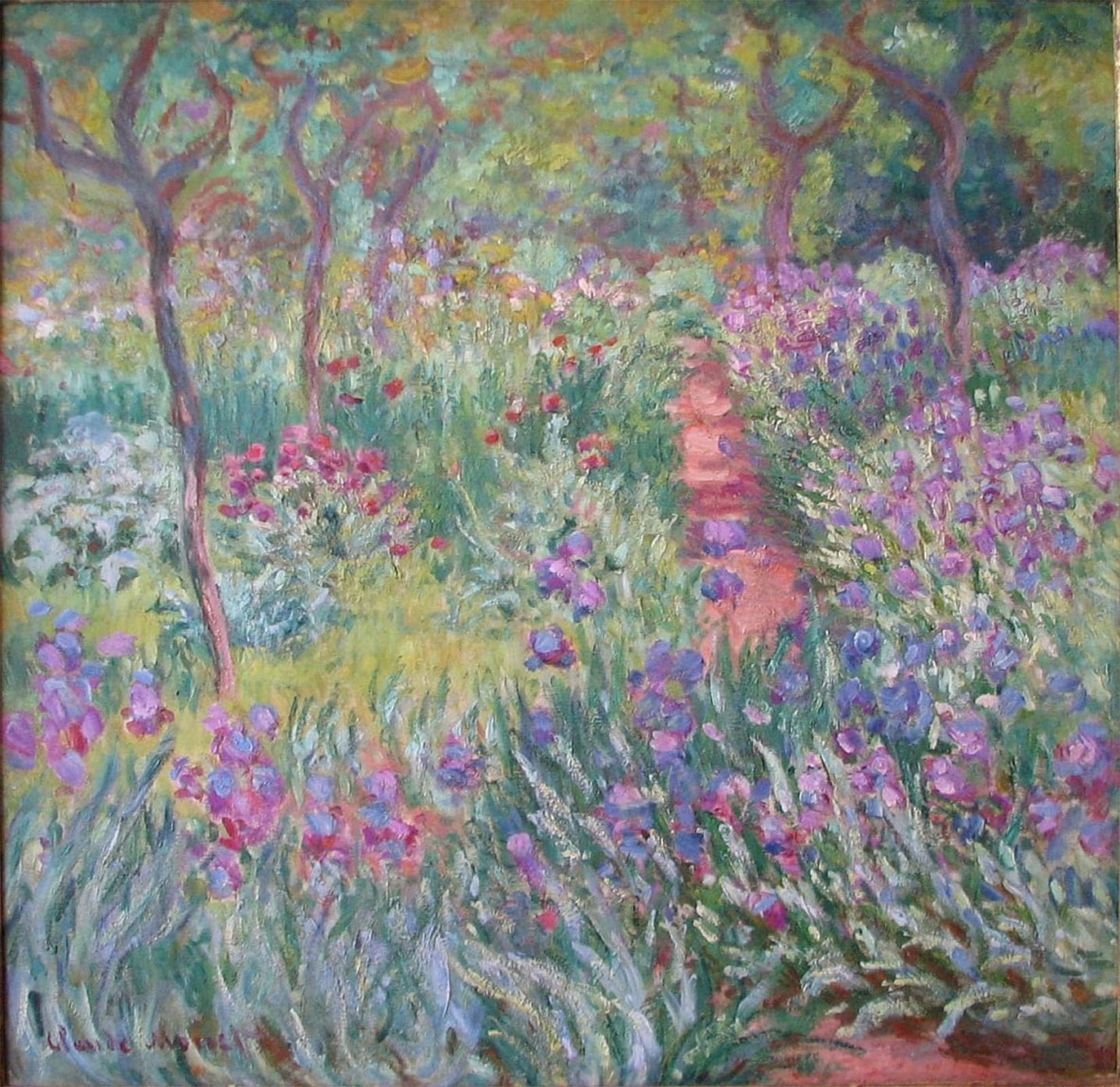 POSTERIIk Vintage Classic Picture Landscape Artwork the Artists Garden At Giverny by Claude Monet Portrait Canvas Painting for Office Home Decor 60x90cm