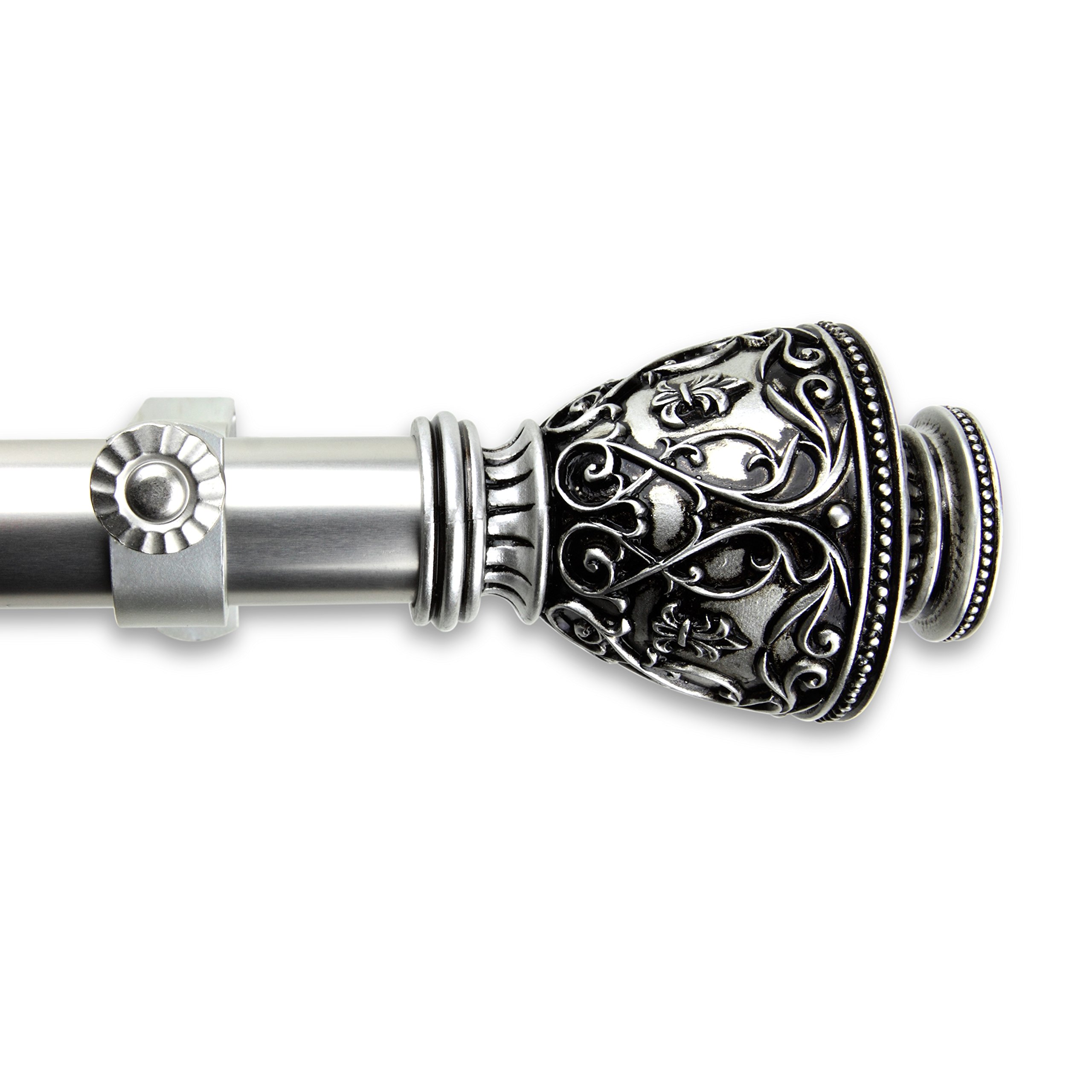 A&F Rod Décor - Cambria Curtain Rod 1 inch Diameter, 66-120 inch - Satin Nickel