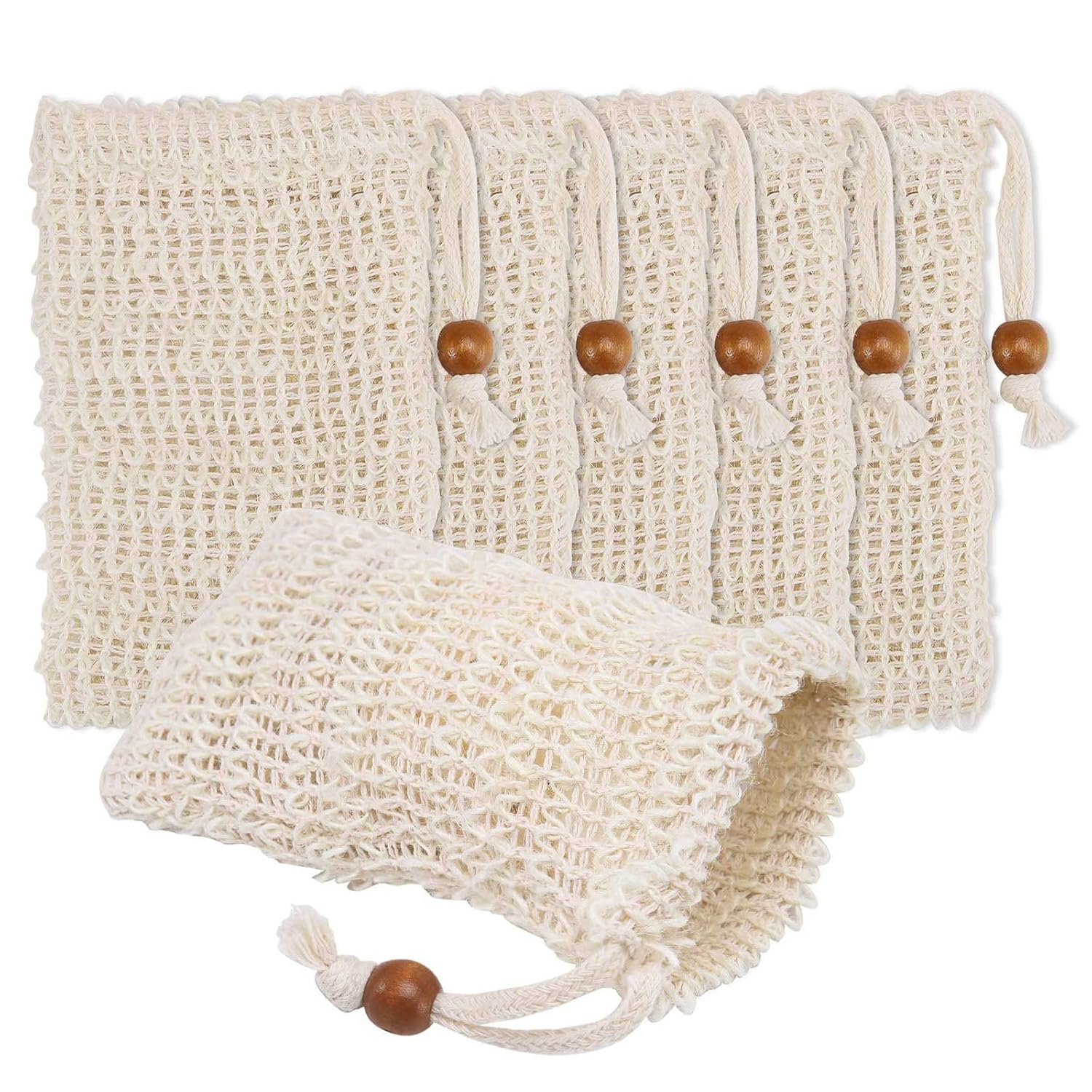 Amazon.com : Khakho Soap Bag,5 Pack Natural Sisal Soap Saver Bag for Foaming and Drying The Soap ...