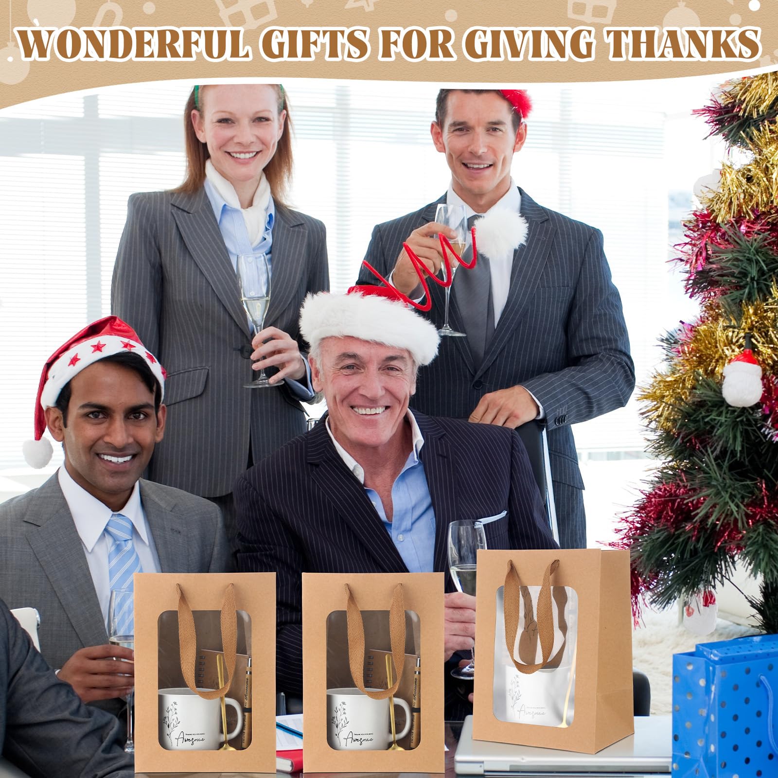 Vesici Set regalo di ringraziamento per i dipendenti, tazza da caffè con cucchiaio, diario ispiratore, penna a sfera, set regalo per colleghi, personale e insegnanti (36 pezzi)