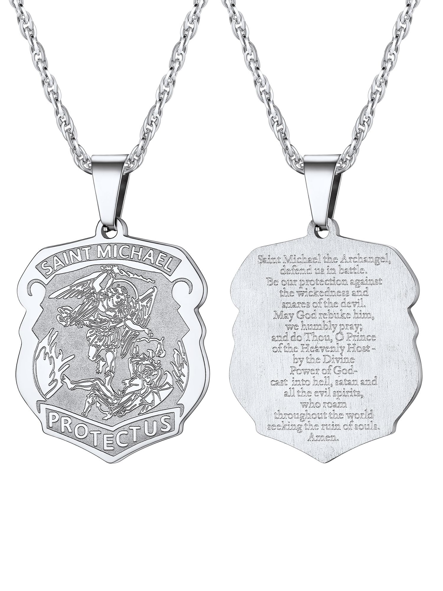 PROSTEEL St Christopher/St Benedict/St Michael Pendant Necklace for Men