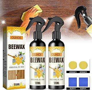 Natural Micro-Molecularized Beeswax Spray, Beeswax Spray Cleaner & Restorer Bundle, Molecularized Bees Wax Spray, Beeswax Furniture Polish for Furniture, Floor, Tables (2Pcs)