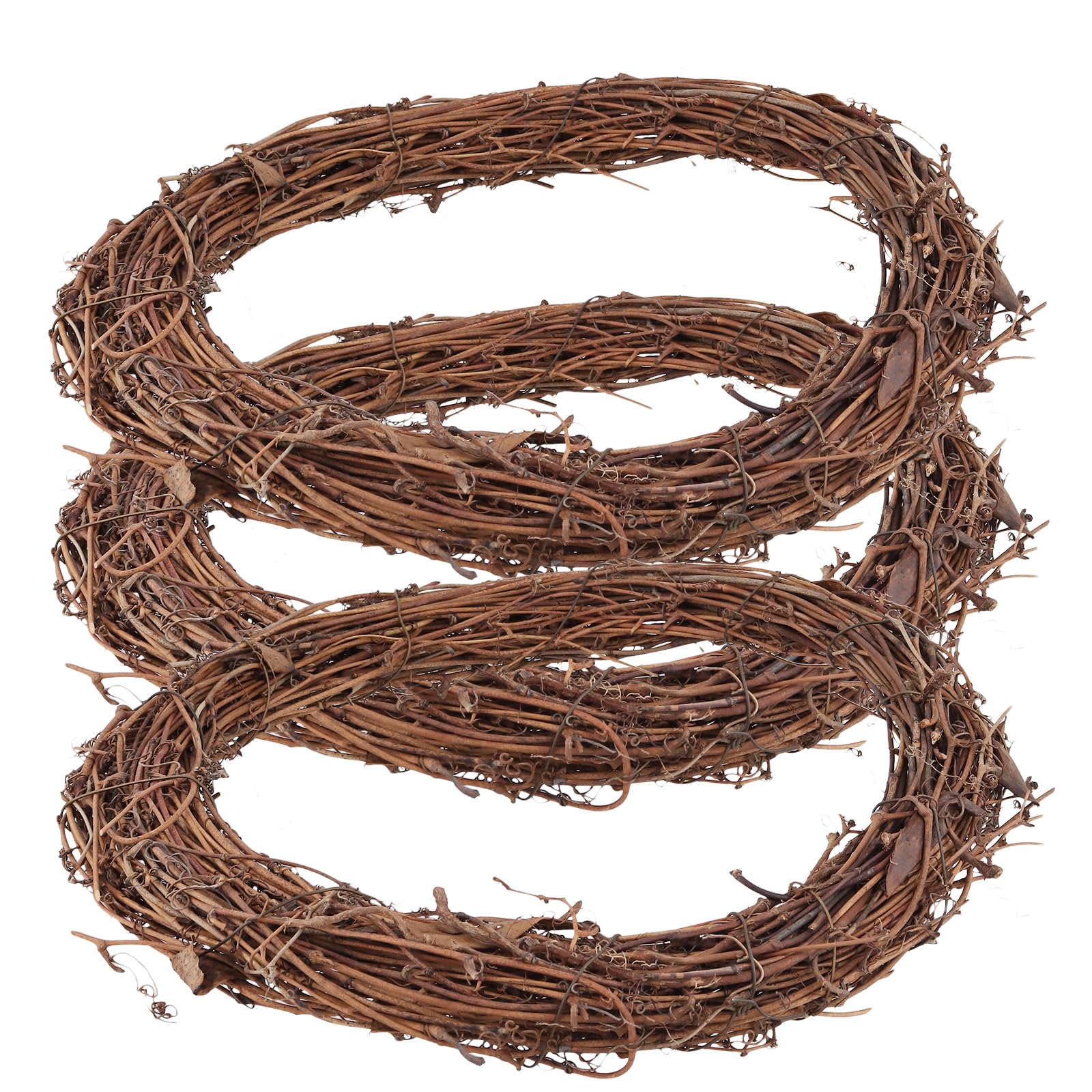 Lot de 6 couronnes de vigne naturelle en rotin - 30,5 cm - À suspendre au mur - Décoration de fête de mariage - Marron