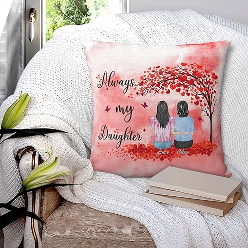 Miniatura 7 de Always My Daughter Personalized Pillow Cushion Covers Custom Mother Daughter Design Name Pillow Case Mother's Day Pillowcases for Mom Mama Wife