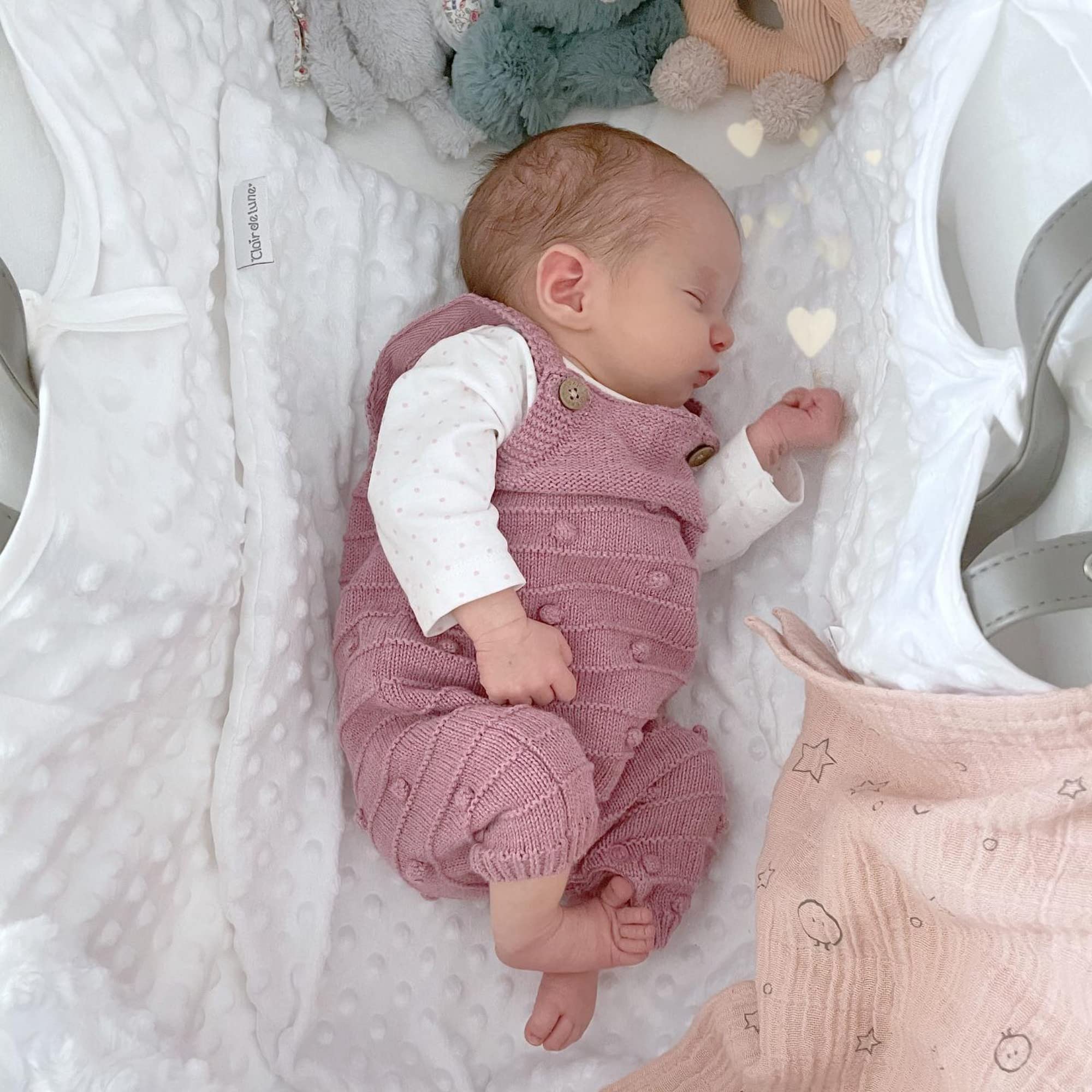 Clair de Lune Dimple Palm - Cesta in vimini con supporto pieghevole naturale, 75 x 28 cm, colore: Bianco
