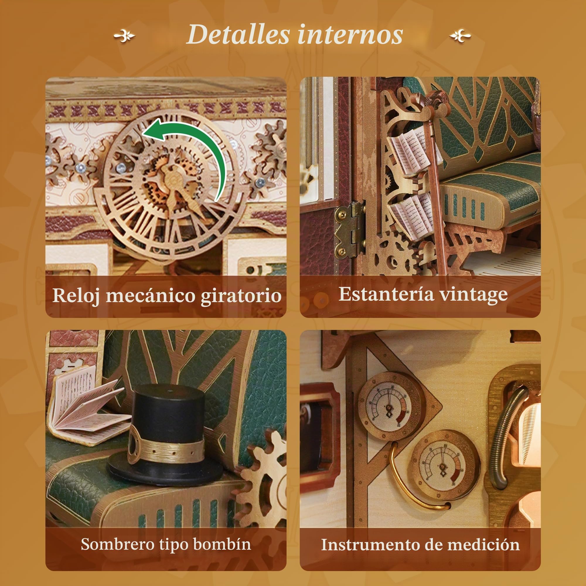 Tonecheer Motion Scene Book Nook Kits - Vapor Fantasía Infinity Zugabteil 3D Puzzle, Sujetalibros de Madera para Adultos Booknooks DIY Casa en Miniatura para Decorar bibliotecas y estanterías
