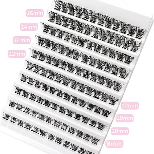 Miniatura 3 de Ahrikiss 120 racimos de pestañas rizadas D, racimo de pestañas de 0.315 a 0.630 pulgadas, pestañas individuales y finas, de aspecto natural, para