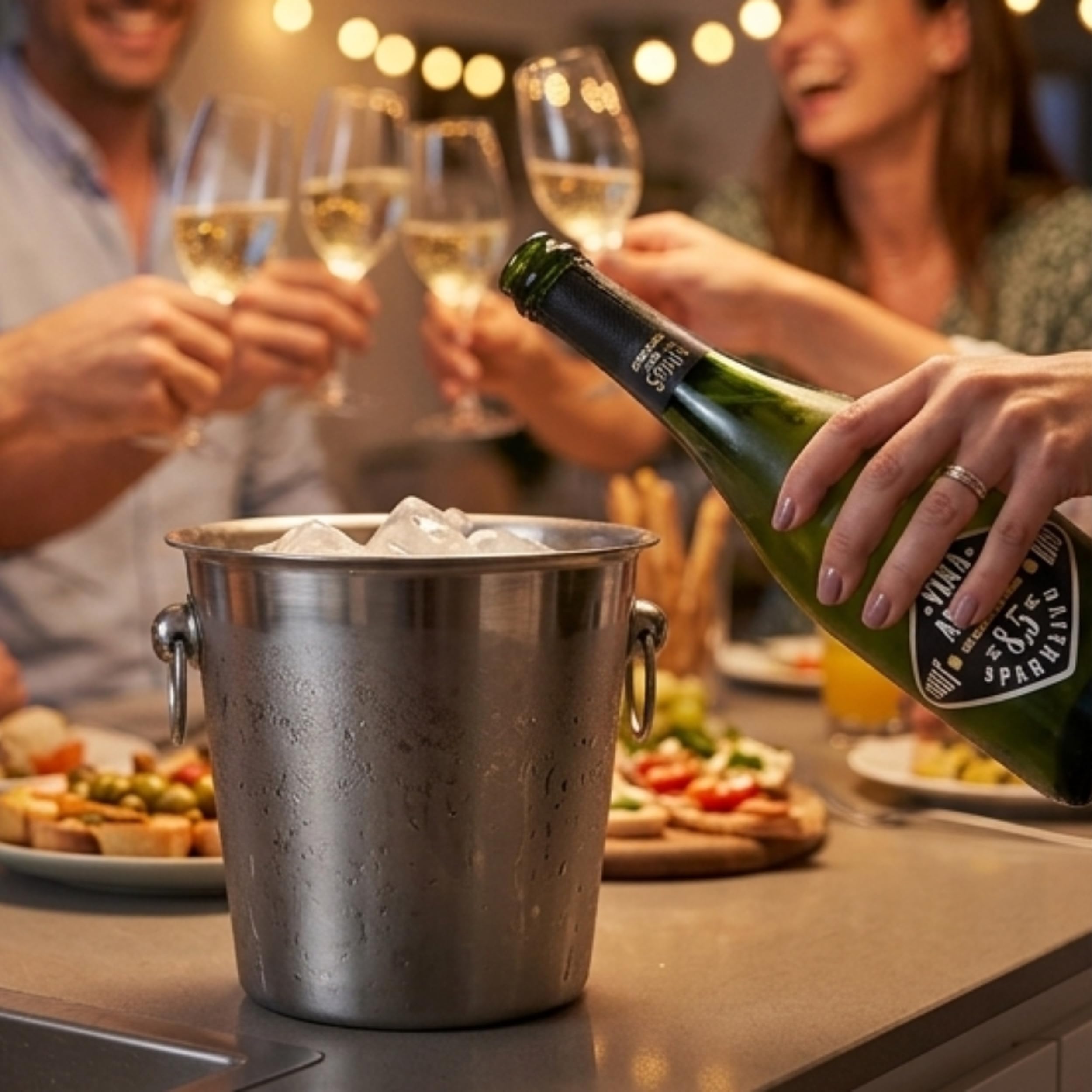 Vino Espumoso Brut - Viña Aderus 8,5º Pack 6 Uds. – Macabeo, Xarel·lo, Parellada, Airén - Aroma Fresco y Afrutado con Notas Florales – Burbujeante, Cremoso y Refrescante 75 cl - Covides