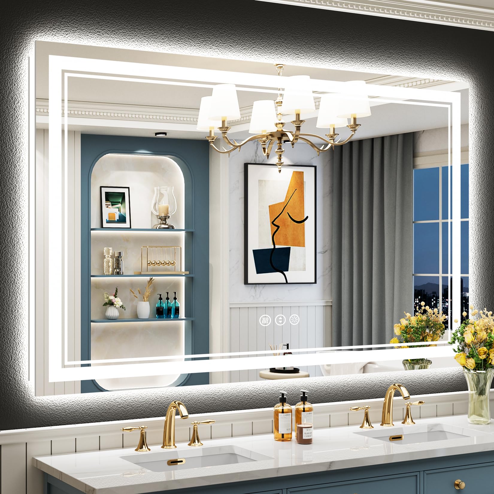 Awandee 55x40 LED Bathroom Mirror