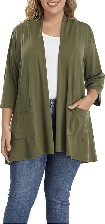 Amazon.com: Shiaili Cárdigans largo de talla grande para las mujeres  fáciles de llevar ropa delantera abierta : Ropa, Zapatos y Joyería