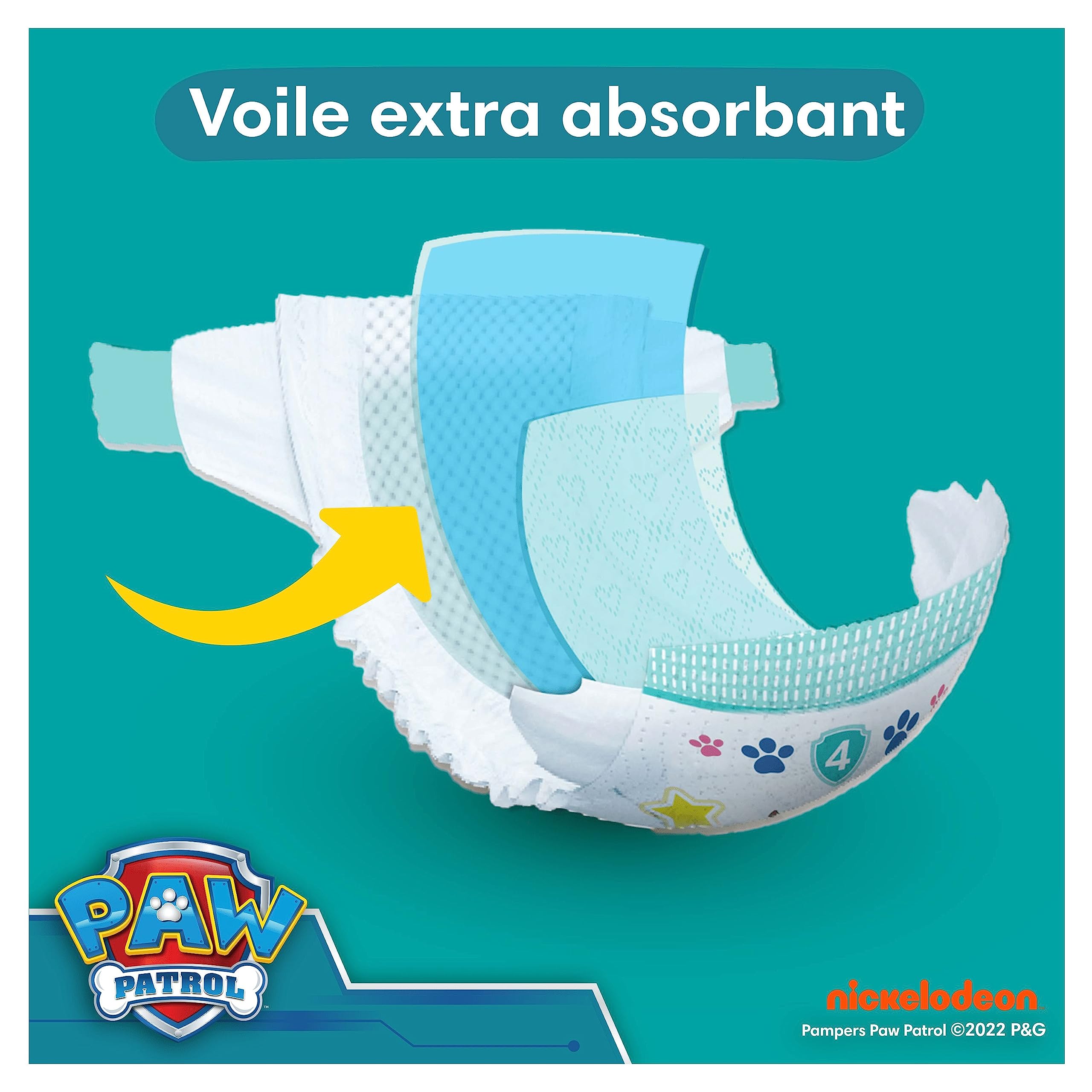 Pampers Baby-Dry, Taille 3, 234 Couches, 6-10kg, A La Rescousse Contre Les Fuites Grâce A Une Protection Intégrale Jusqu'à 12h, Edition Limitée avec La Pat’Patrouille, Pack 1 Mois