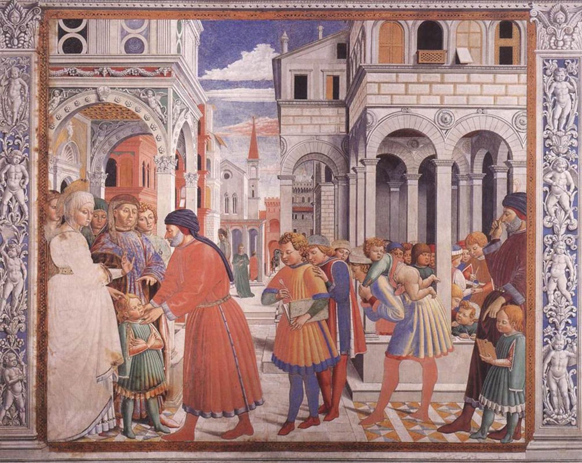 ARTXLXXBN Famous Painting Art Wall Decor Abstract Art Picture The Tagaste Benozzo di Lese di Sandro Gozzoli Animal Pictures for Home Decor 60x90cm