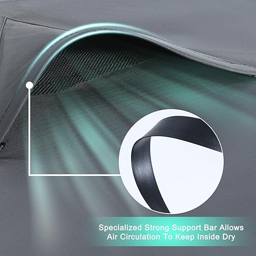 Miniatura 3 de ABCCANOPY Funda de mesa redonda para muebles de exterior, resistente al agua y al polvo, resistente al viento, resistente al desgarro, resistencia a