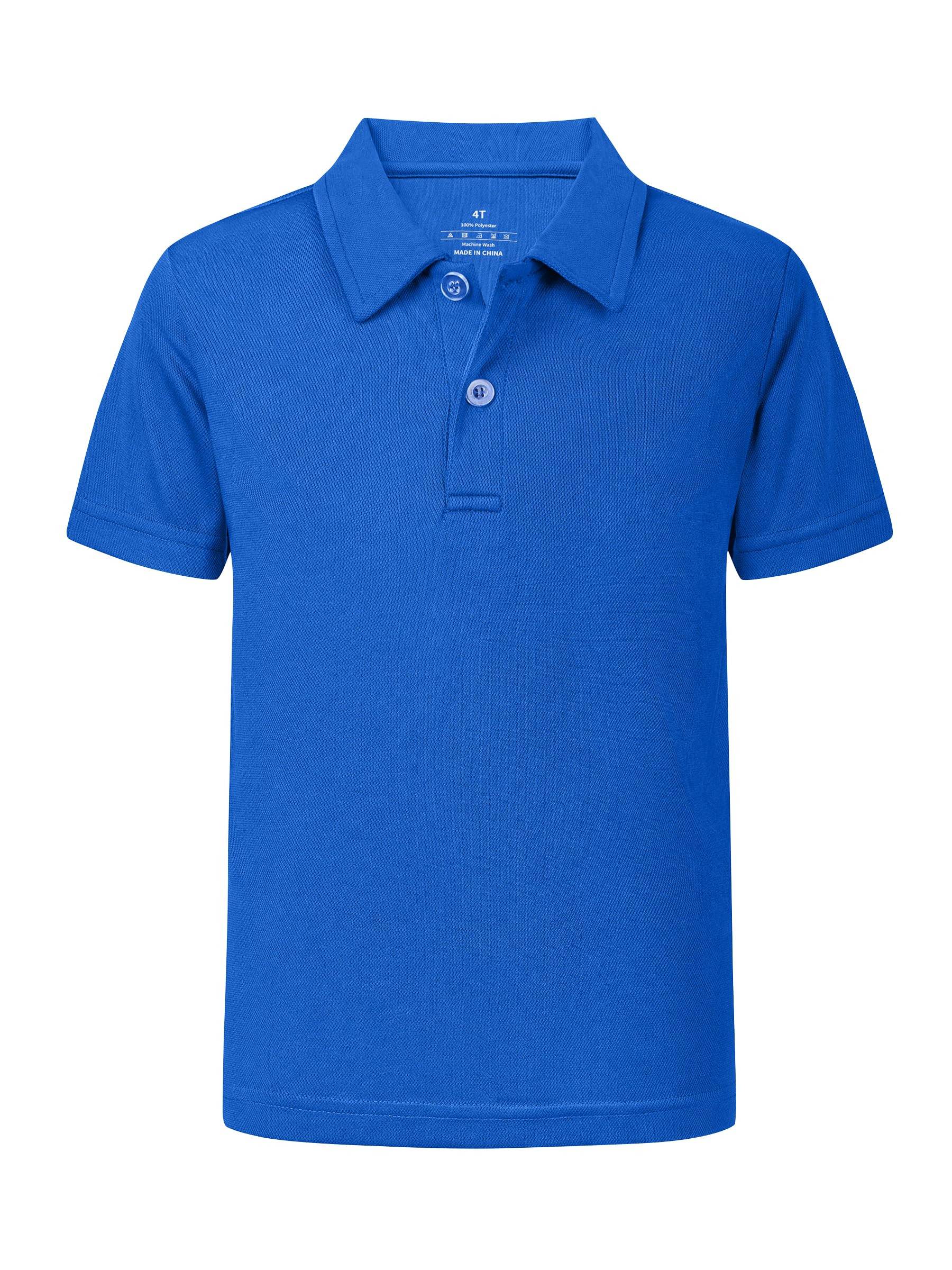 QBK 2T-16Y Boys' School Uniform Pique Polo Kids Performance Neon Short Sleeve Collared Golf Shirt for Toddler to Youth