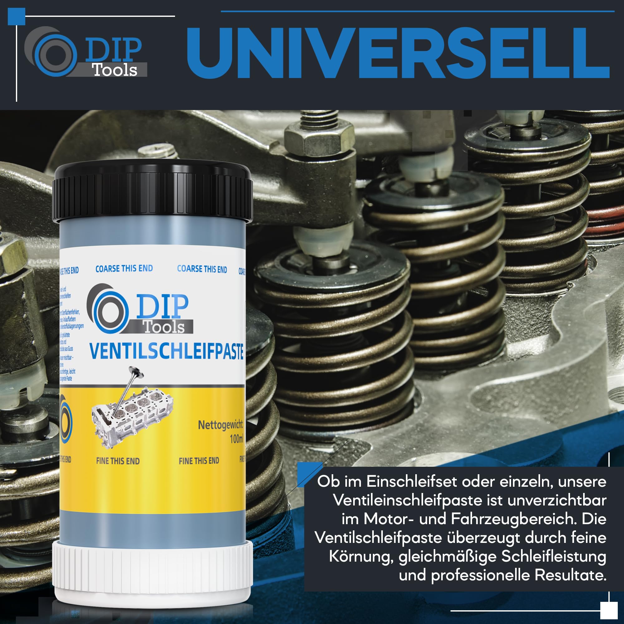 DIP-Tools Pâte Abrasive Pour Valve 100 Ml Pâte De Ponçage